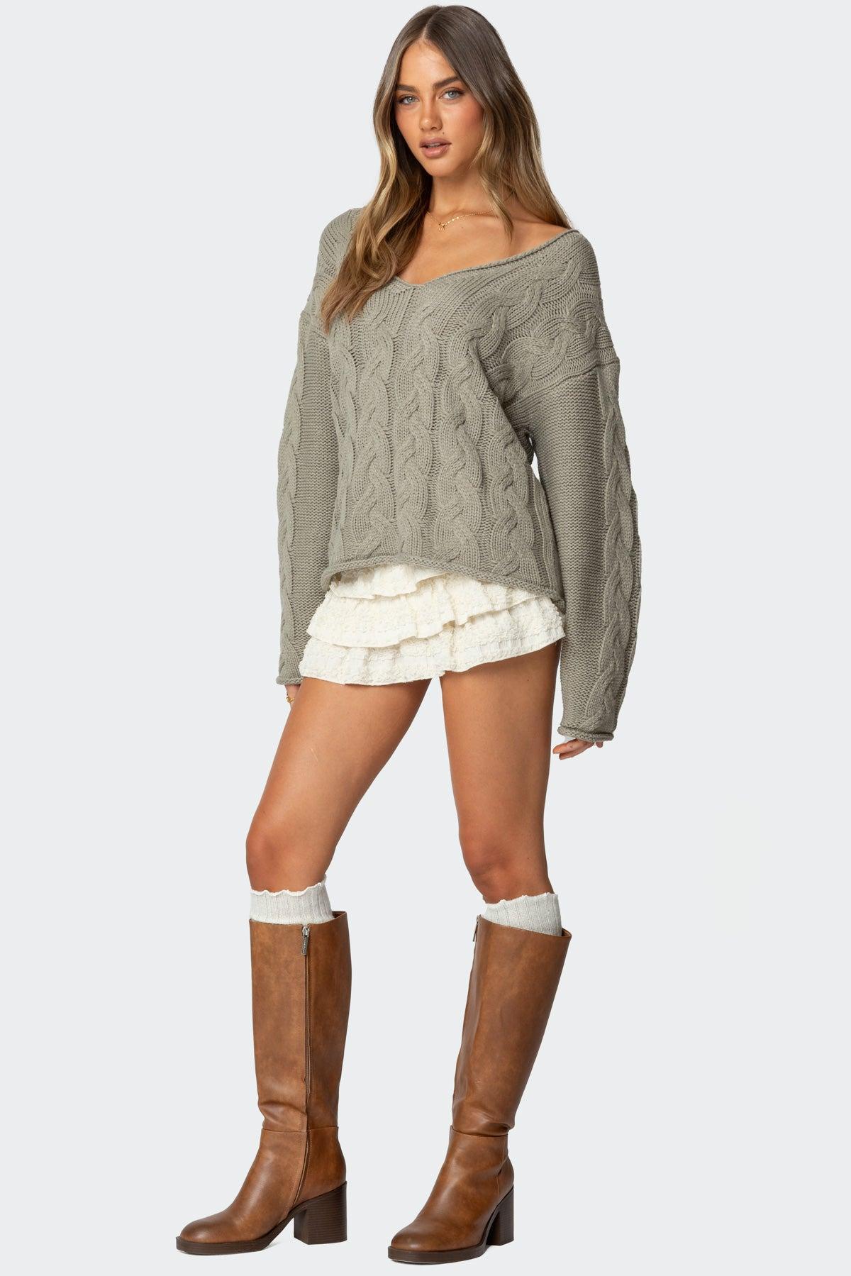 Inga Oversized Cable Knit Sweater Product Image