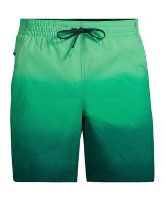 Mens Lands End 7-in. Volley Swim Trunks Lime Green Colorblock Product Image