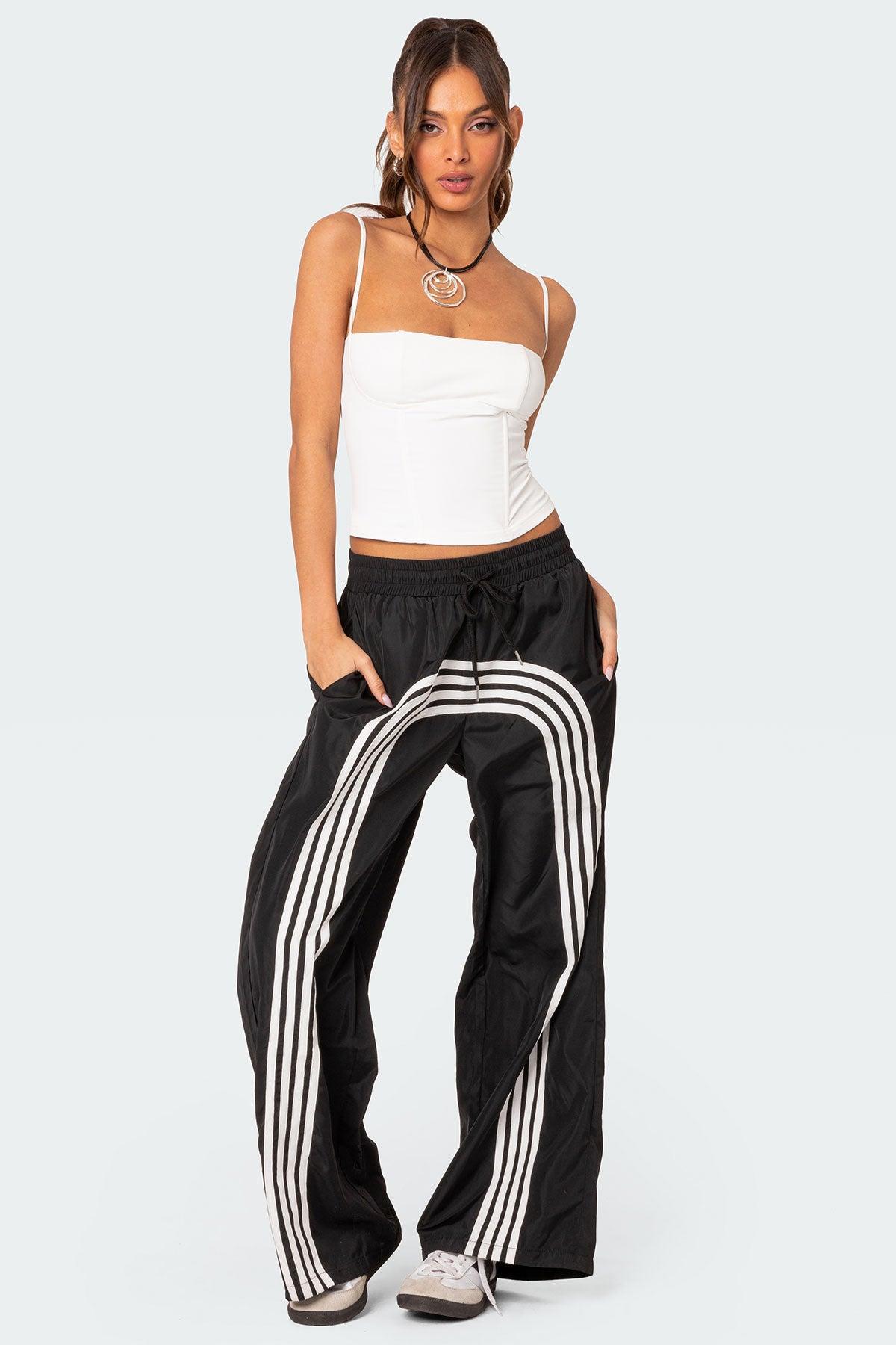 Wilda Striped Nylon Track Pants Product Image