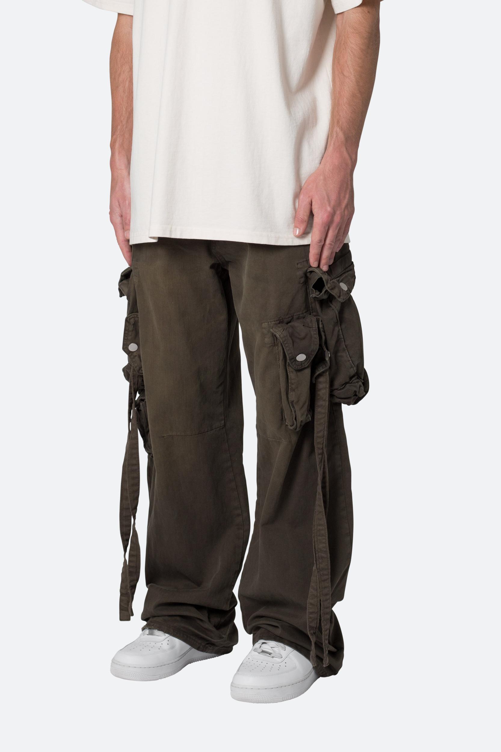 Strapped Multi Cargo Pants - Brown Product Image