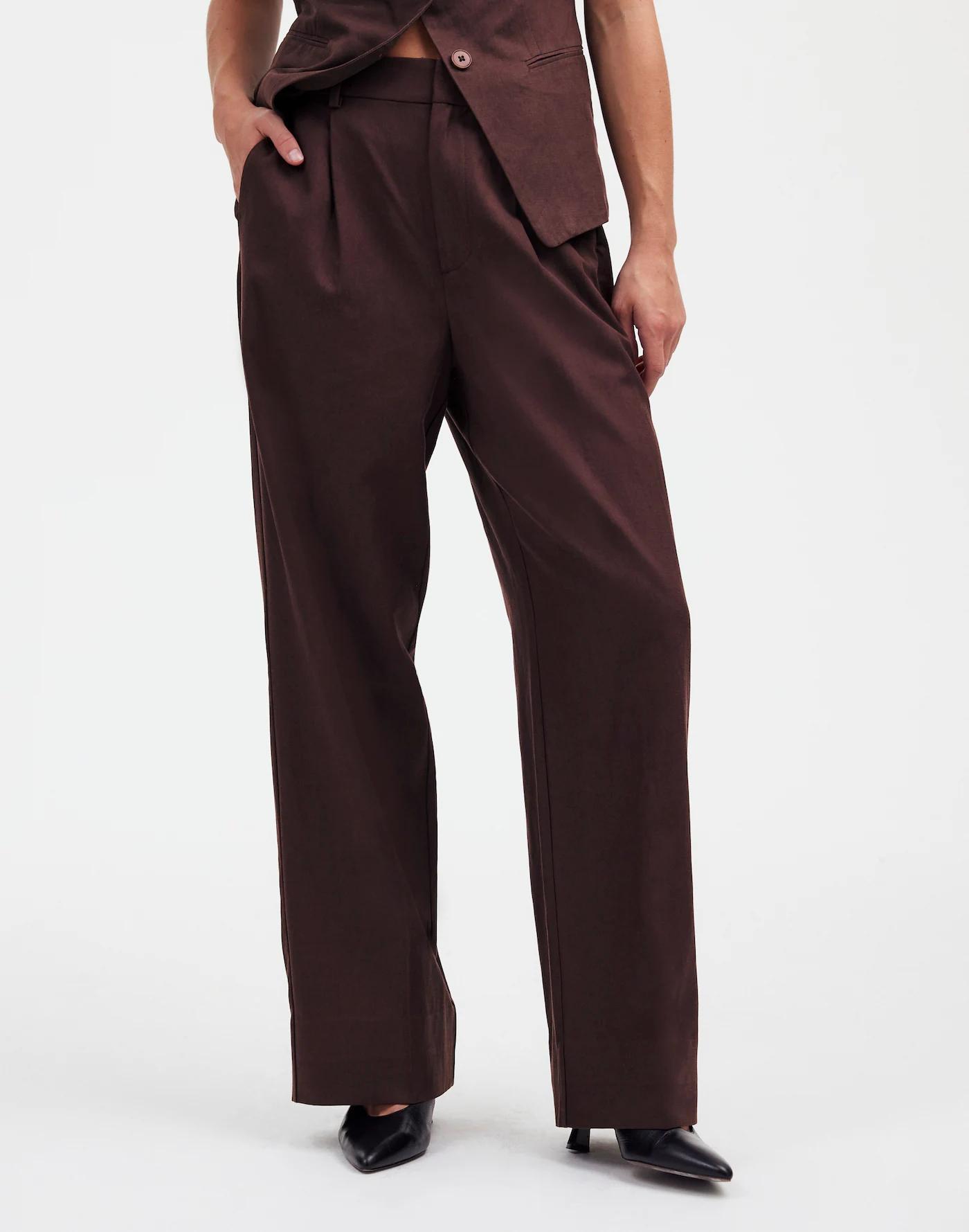 Slouchy Straight Pants in Drapey Twill Product Image