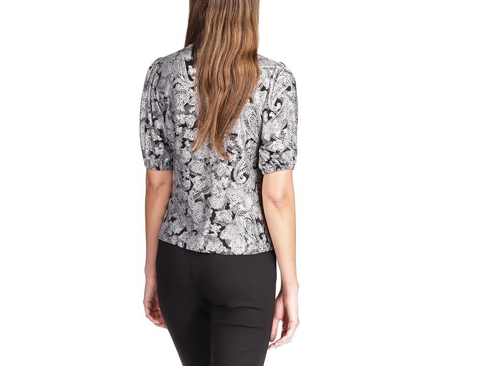 MICHAEL Michael Kors Foil Paisley Wrap Top Women's Clothing Product Image