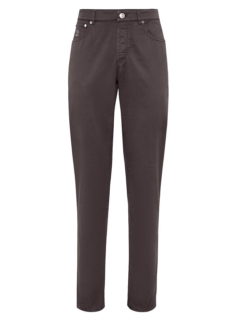 Mens Garment Dyed Italian Fit Five Pocket Trousers Product Image