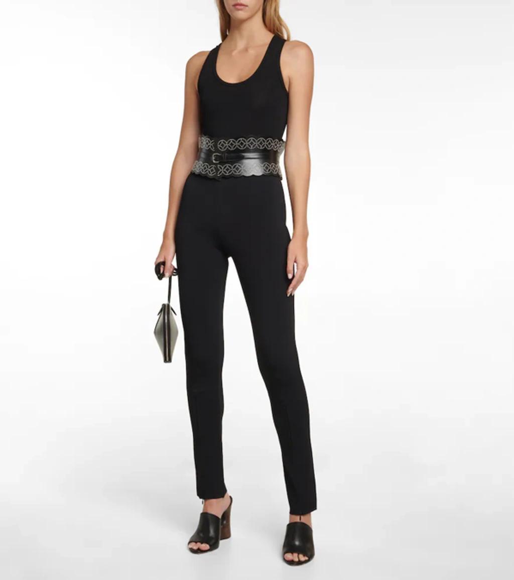 ALAÏA High-rise Leggings In Nero Product Image