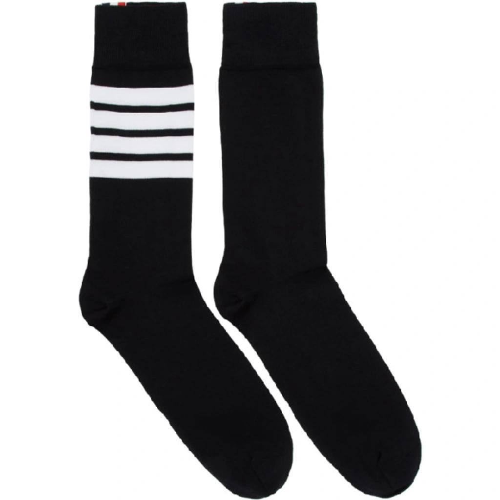 Black 4-bar Stripe Mid-calf Socks Product Image