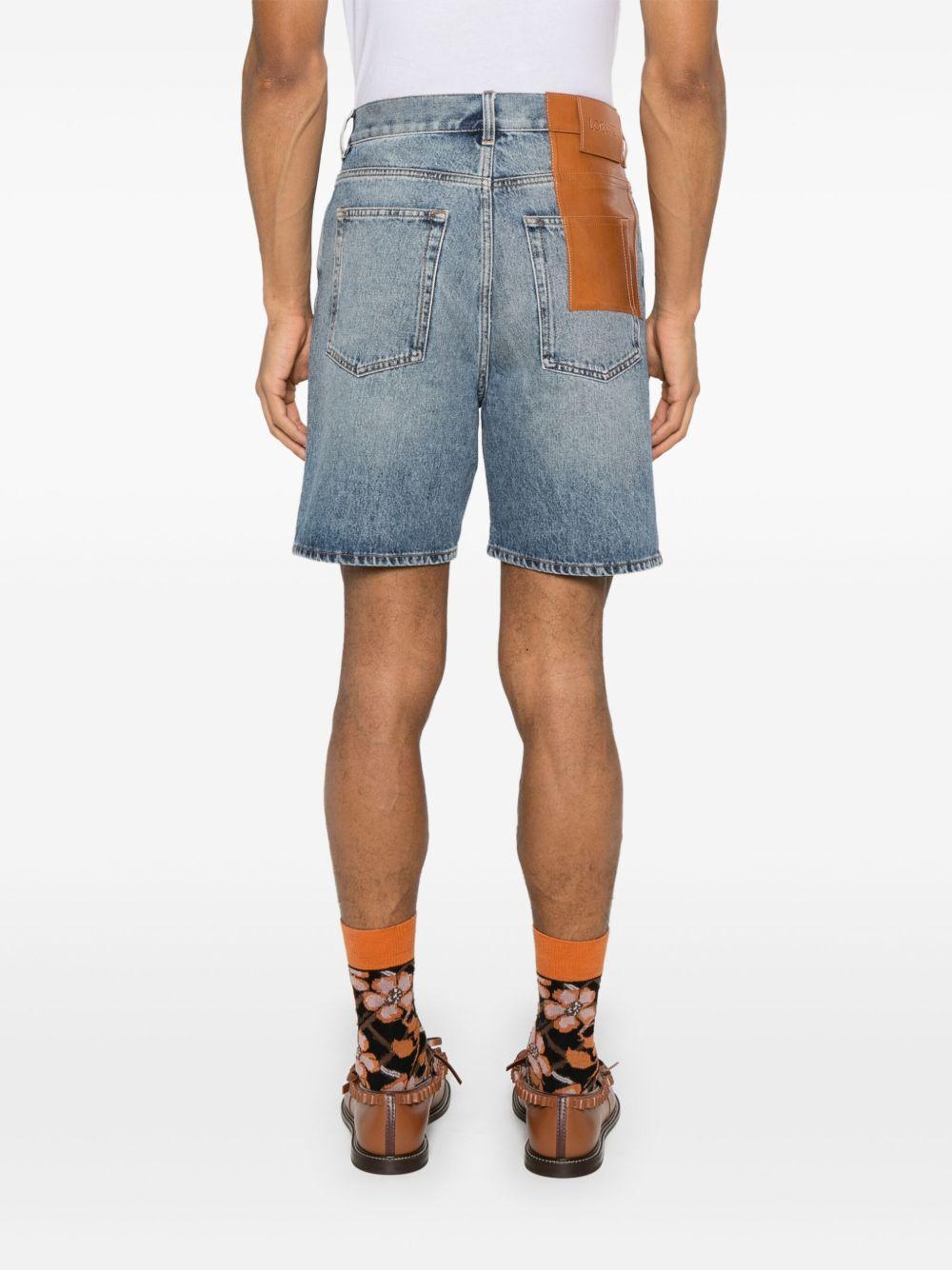 logo-patch denim shorts Product Image