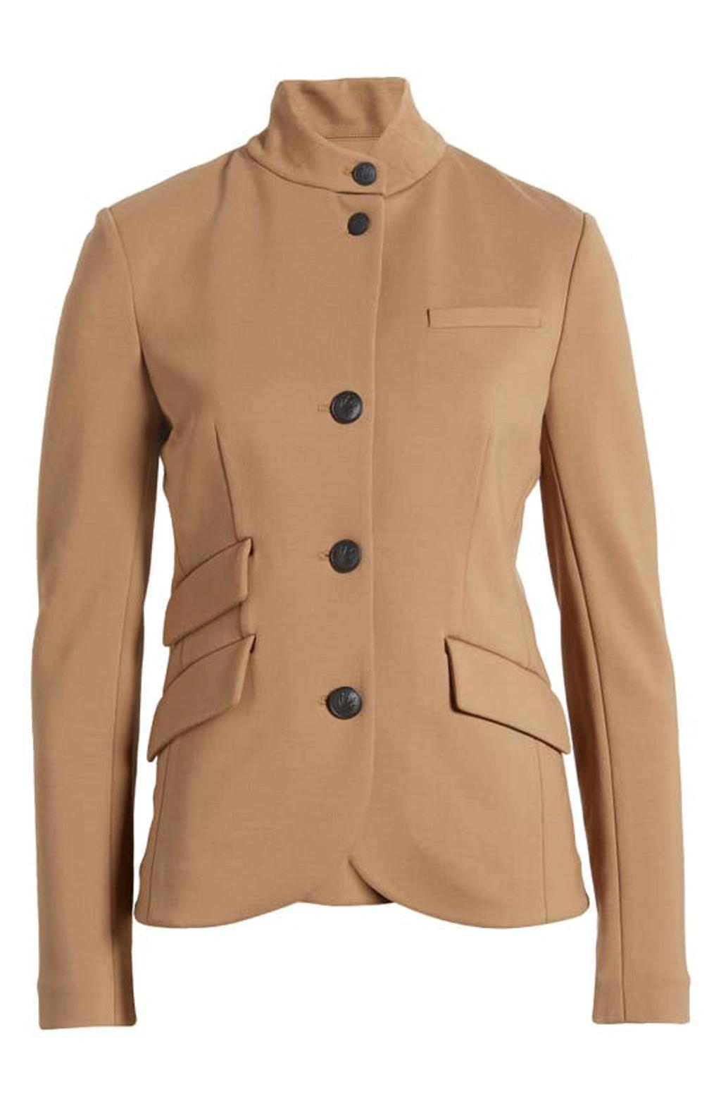 Slade Brushed Wool-jersey Blazer In Camel Product Image