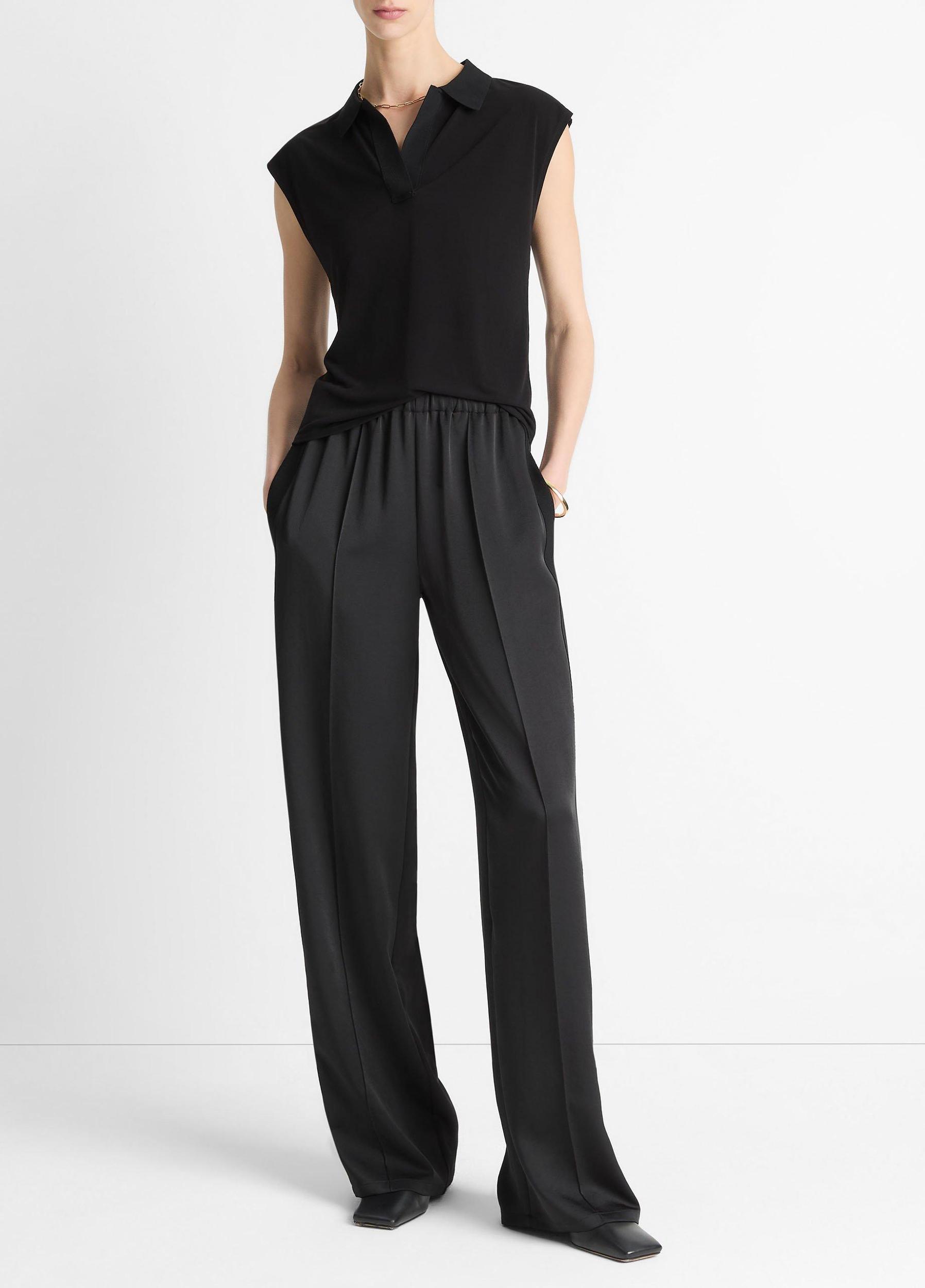 Side-Strap Crepe Pull-On Pant Product Image