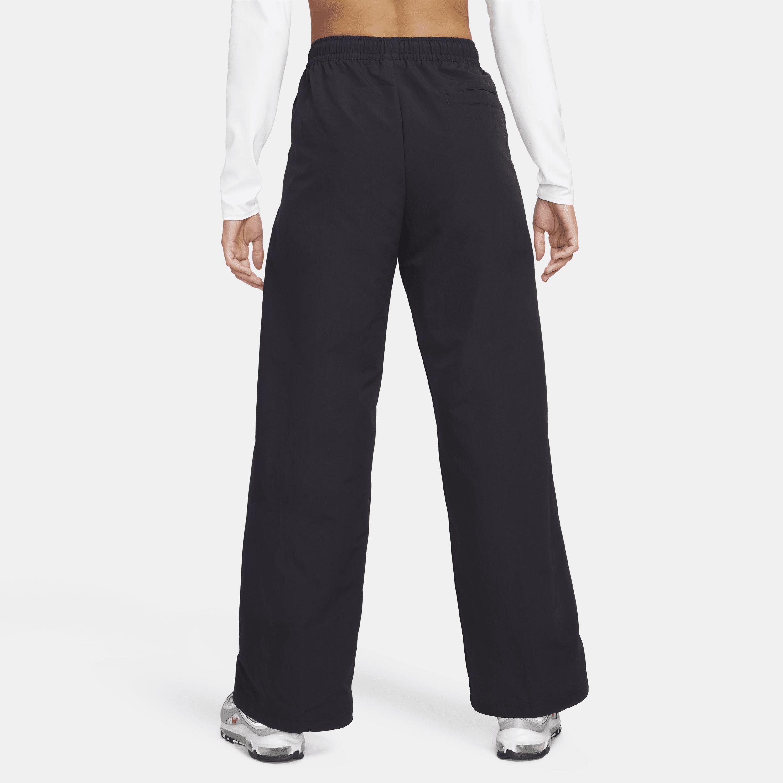 Nike Womens Nike Trend Woven Mid Rise Pants - Womens Black/White Product Image