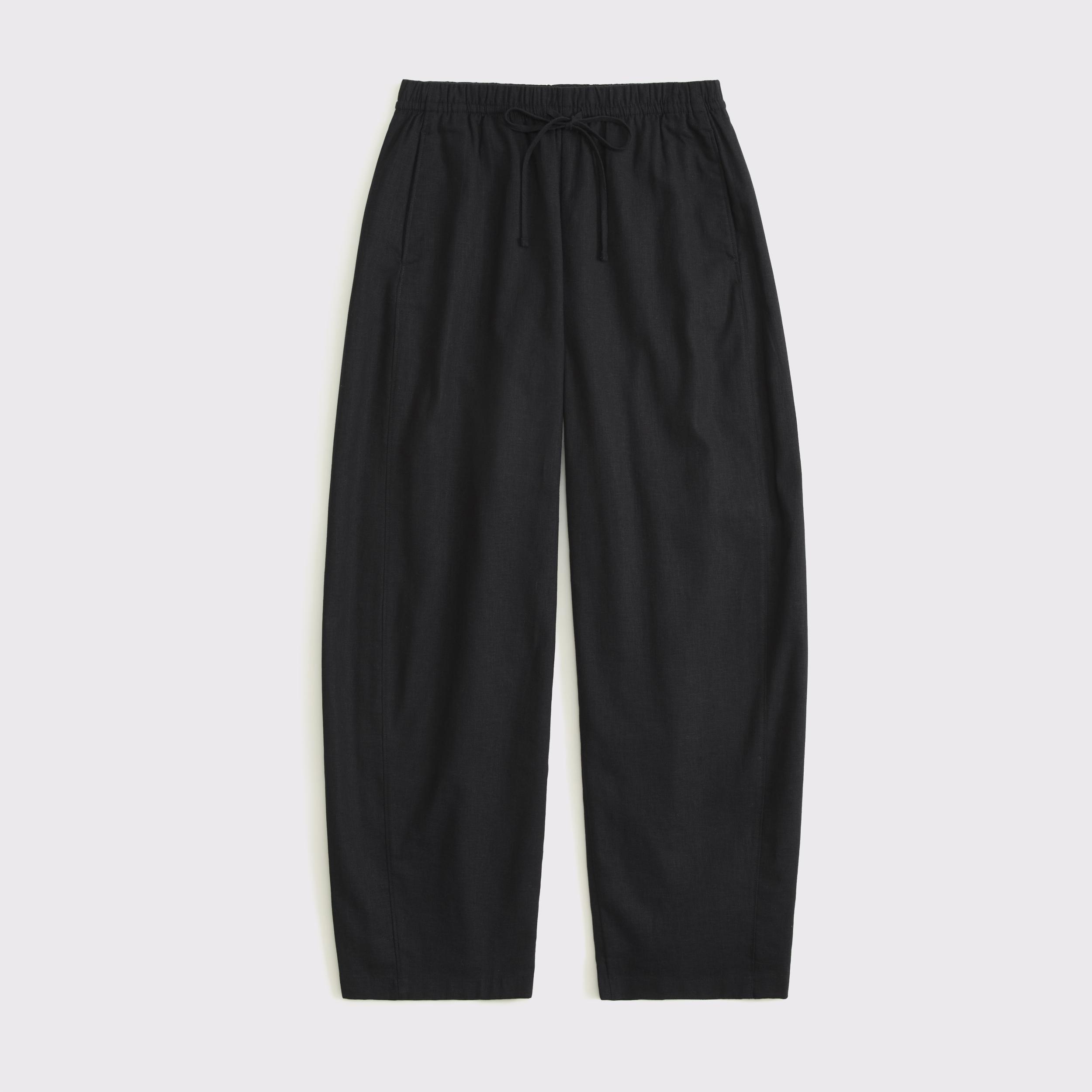 Linen-Blend Barrel Pull-On Pant Product Image