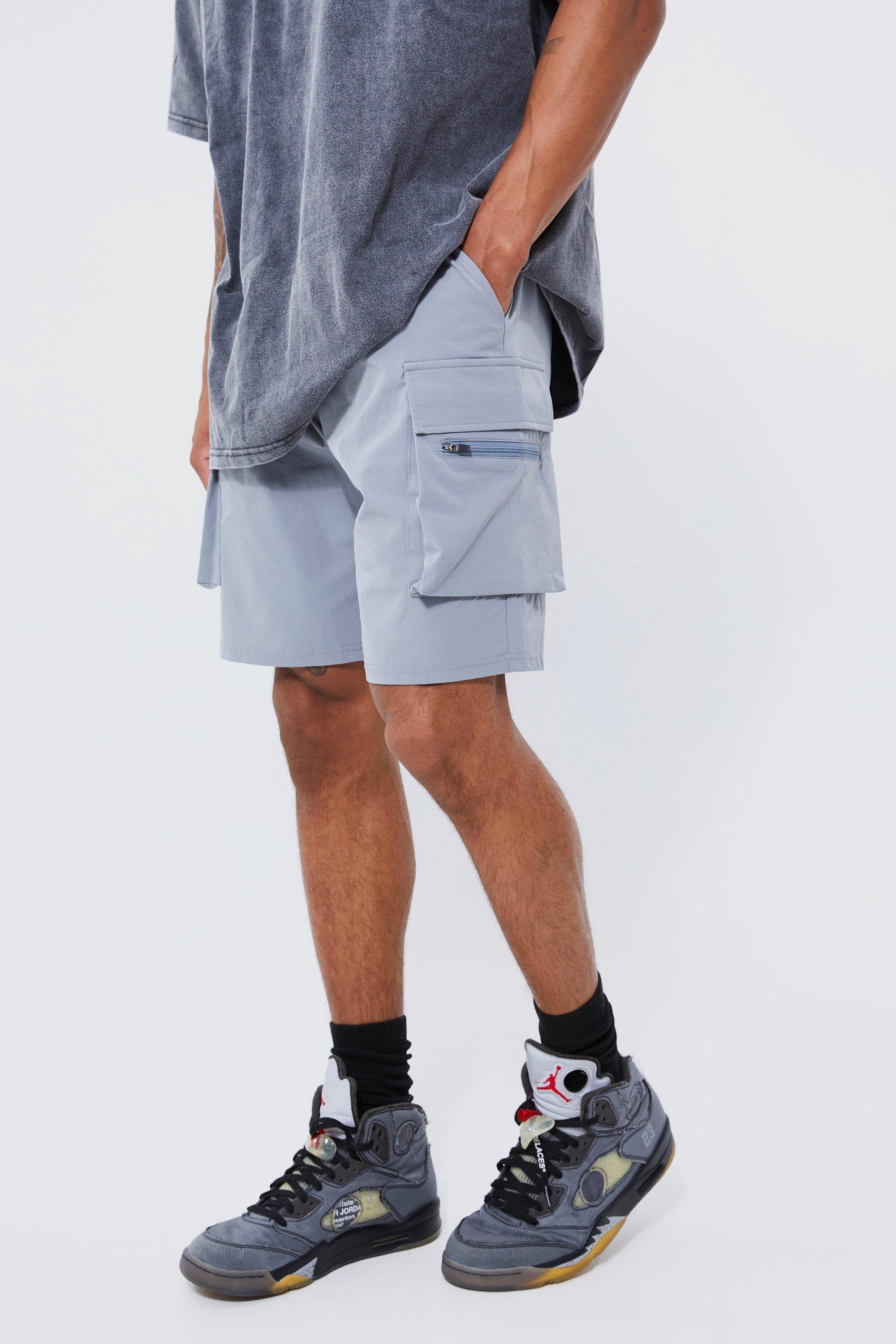 Elasticated Waist Relaxed Technical Stretch Cargo Short | boohooMAN USA Product Image