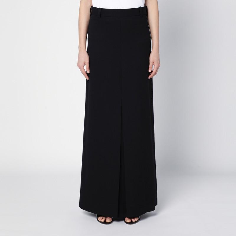 Black Wool-blend Long Skirt Product Image