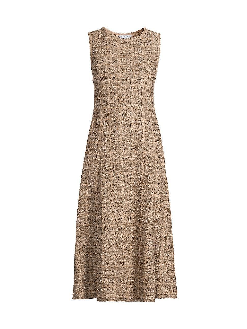 Womens Tweed Knit Heritage-Fit Midi-Dress Product Image