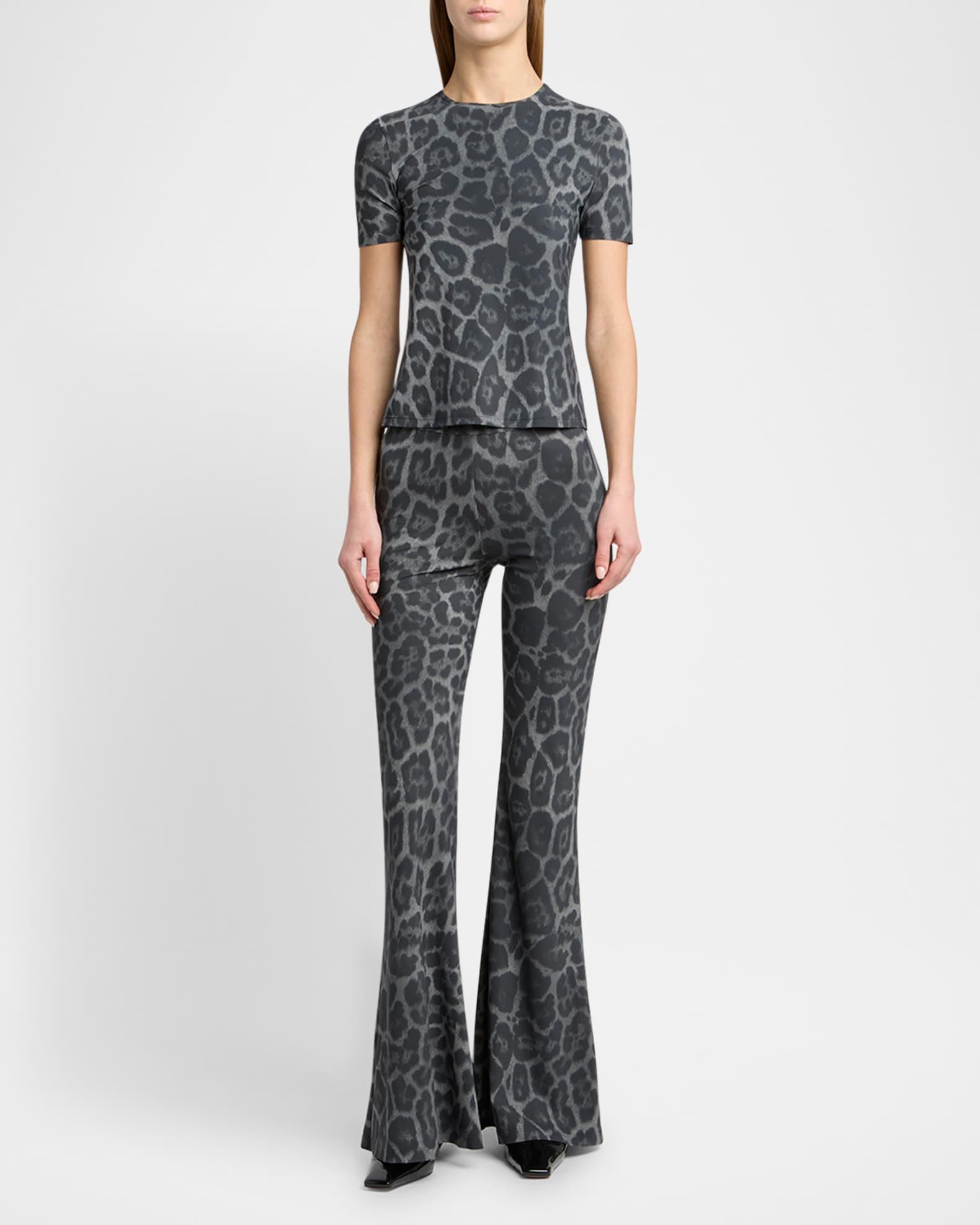 Leopard Print Short-Sleeve Top Product Image