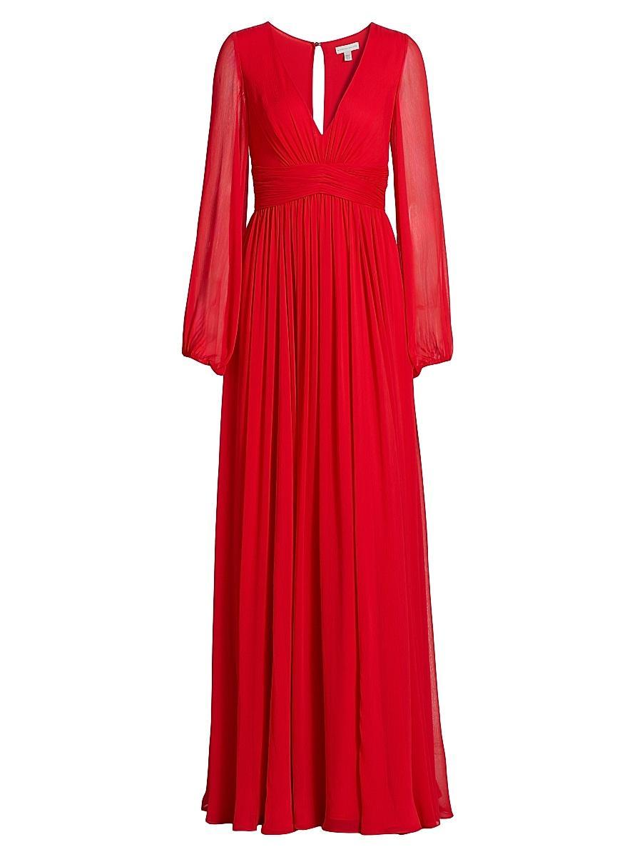 Womens Fiona Chiffon Long-Sleeve Gown Product Image