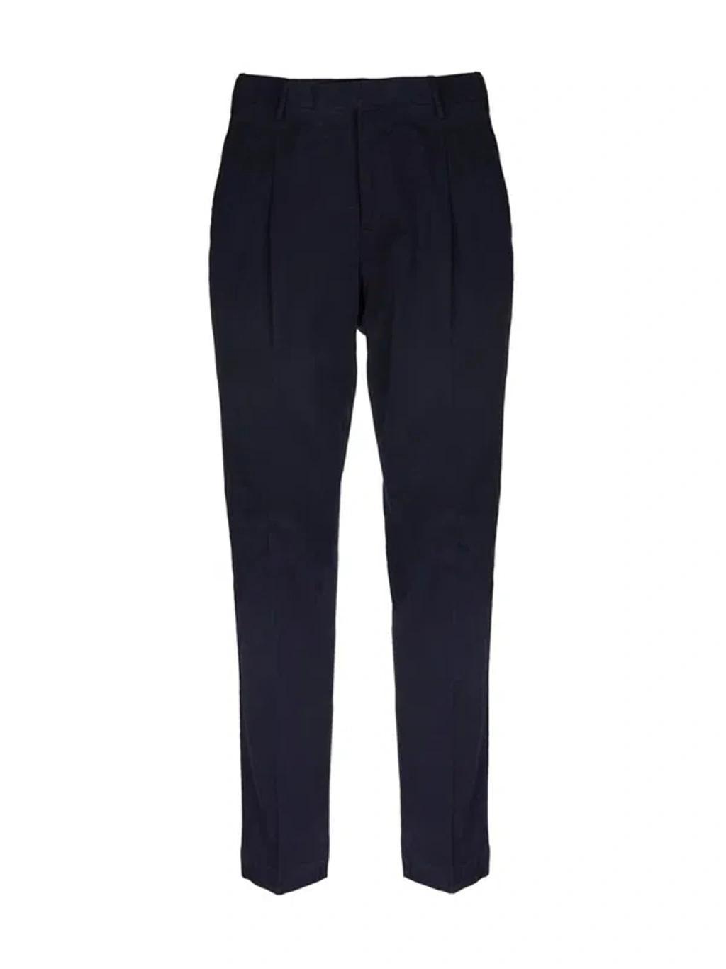 PT TORINO Blue Cotton Trousers Product Image