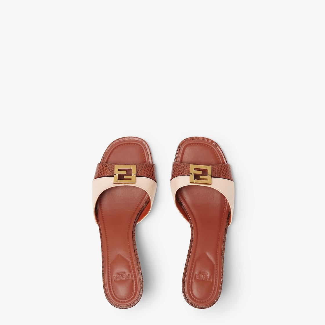 Fendi FFoldBlue and gray ayers medium-heeled sandals Product Image