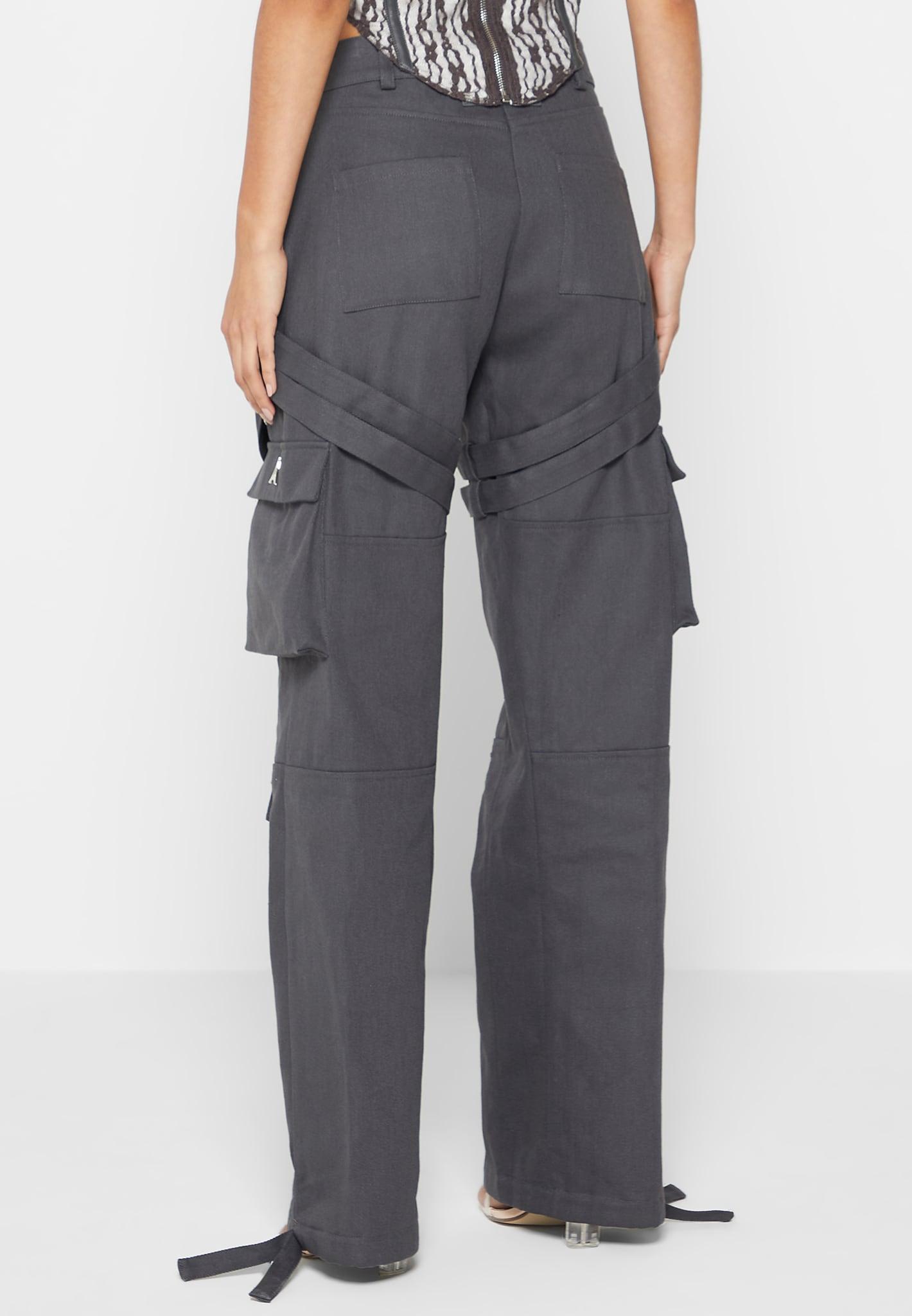 Strap Detail Cargo Pants - Grey Female Product Image