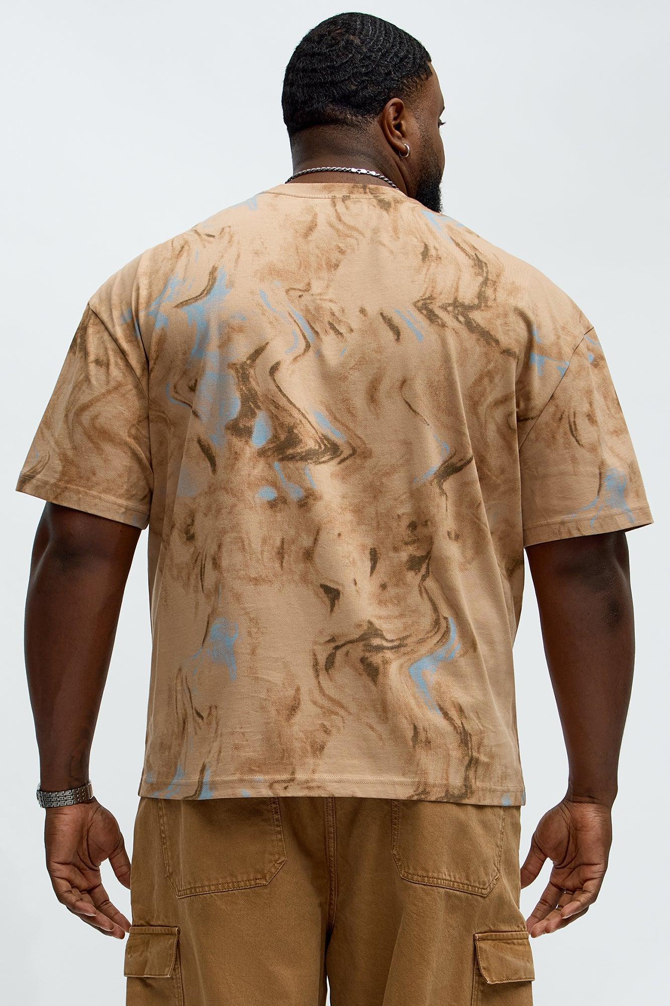 Marble Print Relaxed Tee - Taupe Male Product Image