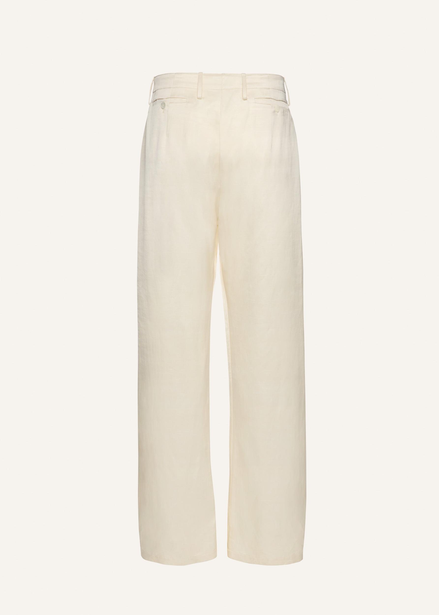 Low waist relaxed trousers in cream Product Image