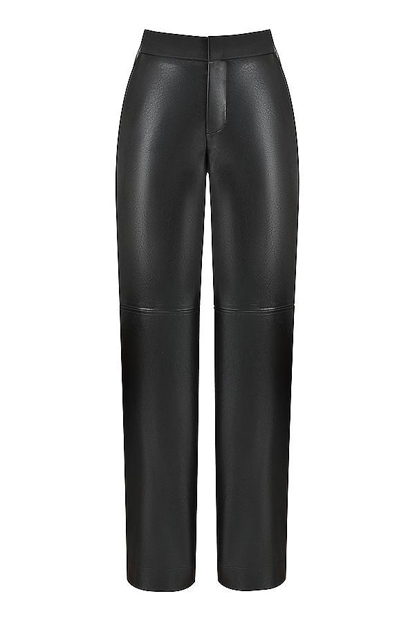 Omaira Black Vegan Leather Trousers Product Image