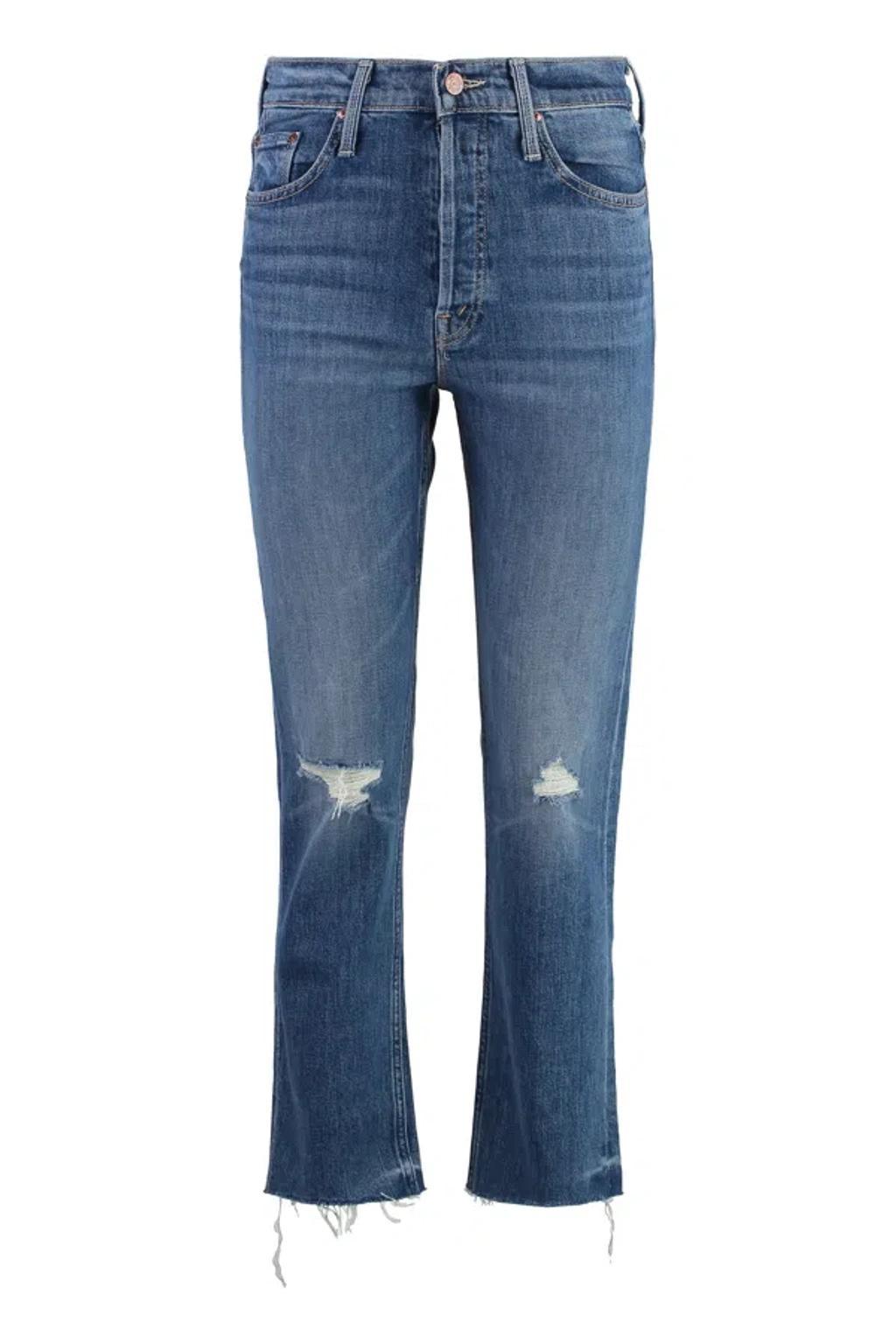 MOTHER The Tomcat Cropped Skinny Jeans In Blue Product Image