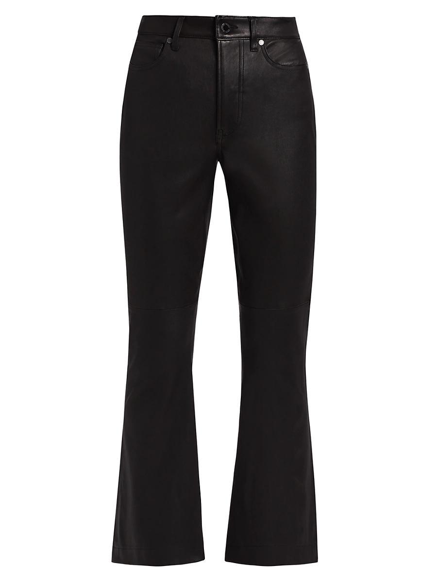 Womens Carson Leather High-Rise Ankle Flare Pants Product Image