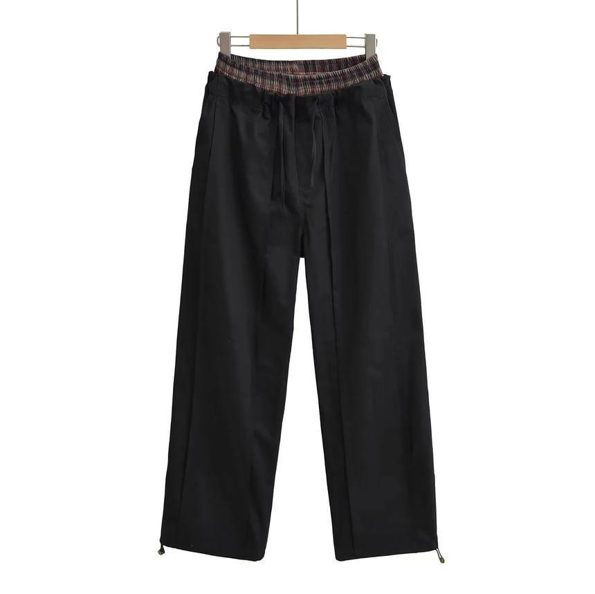 High Waist Mock Two Piece Wide Leg Pants Product Image