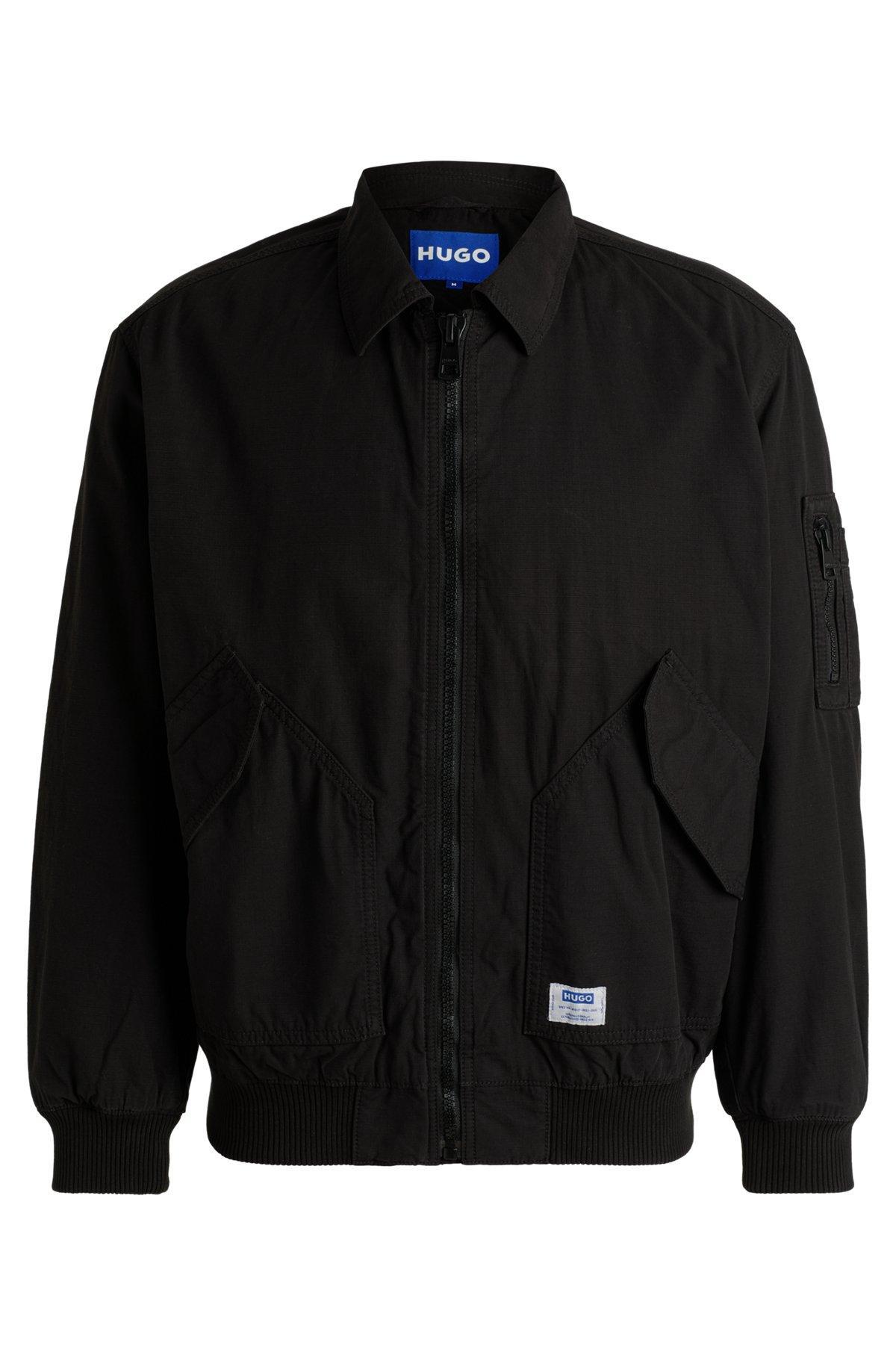Cotton-ripstop flight jacket with logo label Product Image
