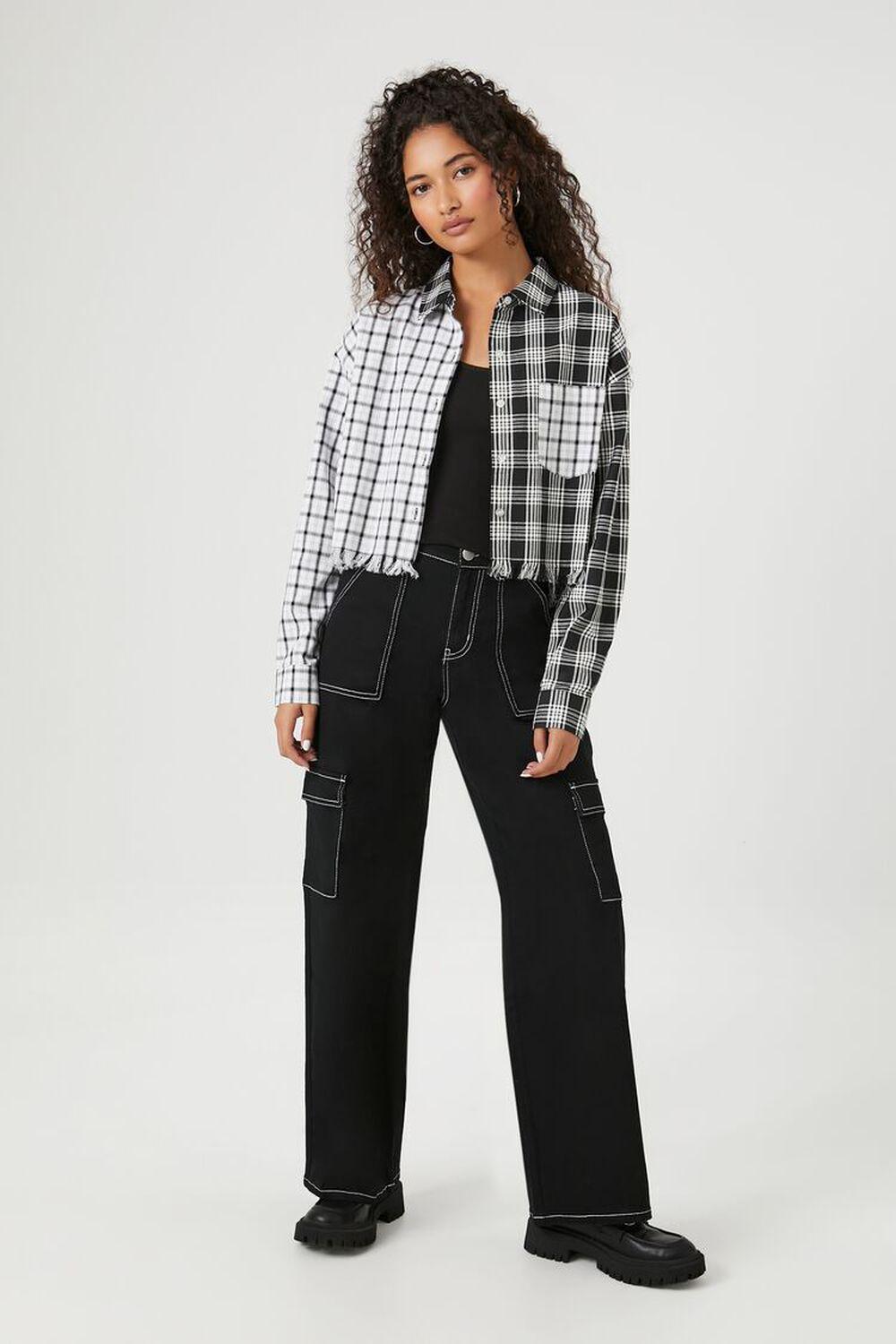 Cropped Plaid Flannel Shirt | Forever 21 Product Image