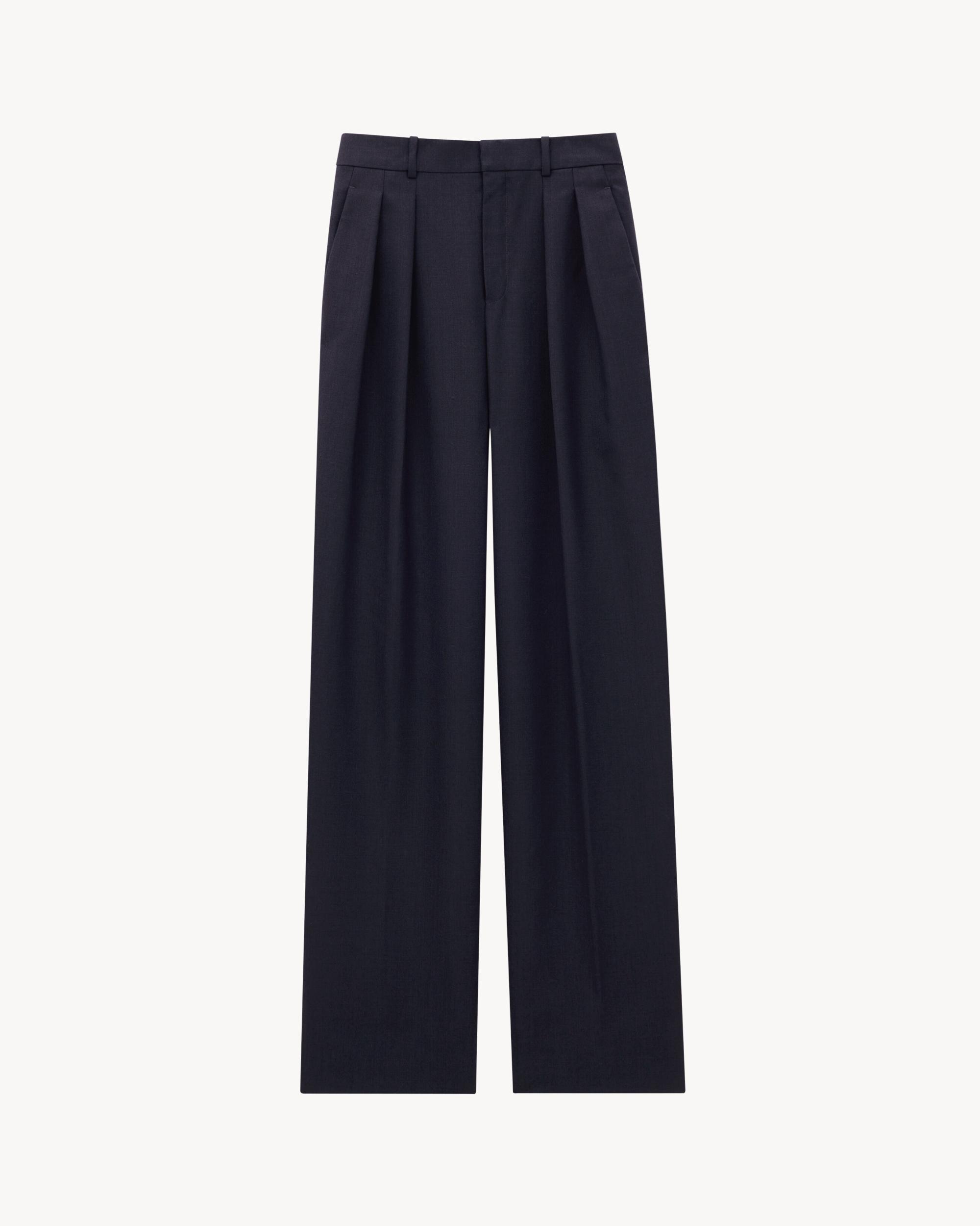 low-waisted pants in wool chiné Product Image
