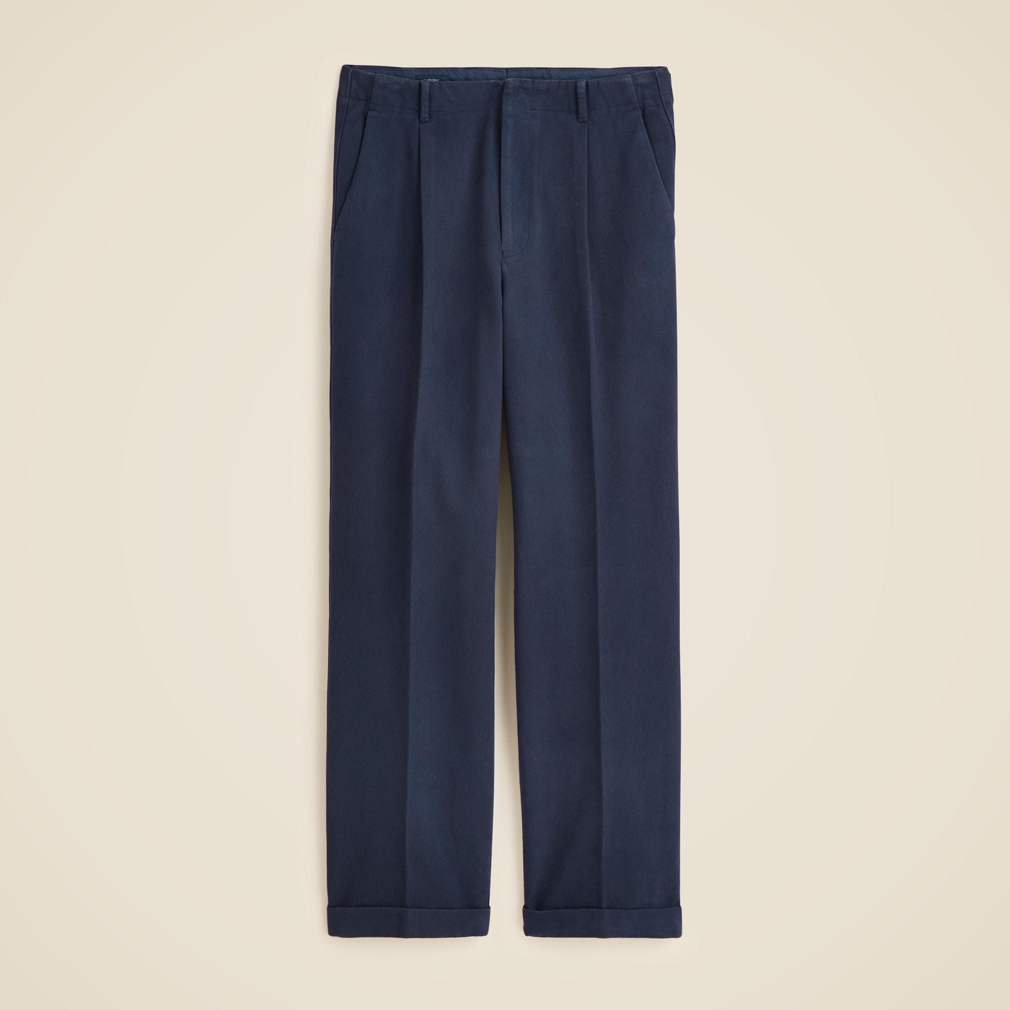 Relaxed-fit suit pant in garment-dyed Italian cotton twill Product Image