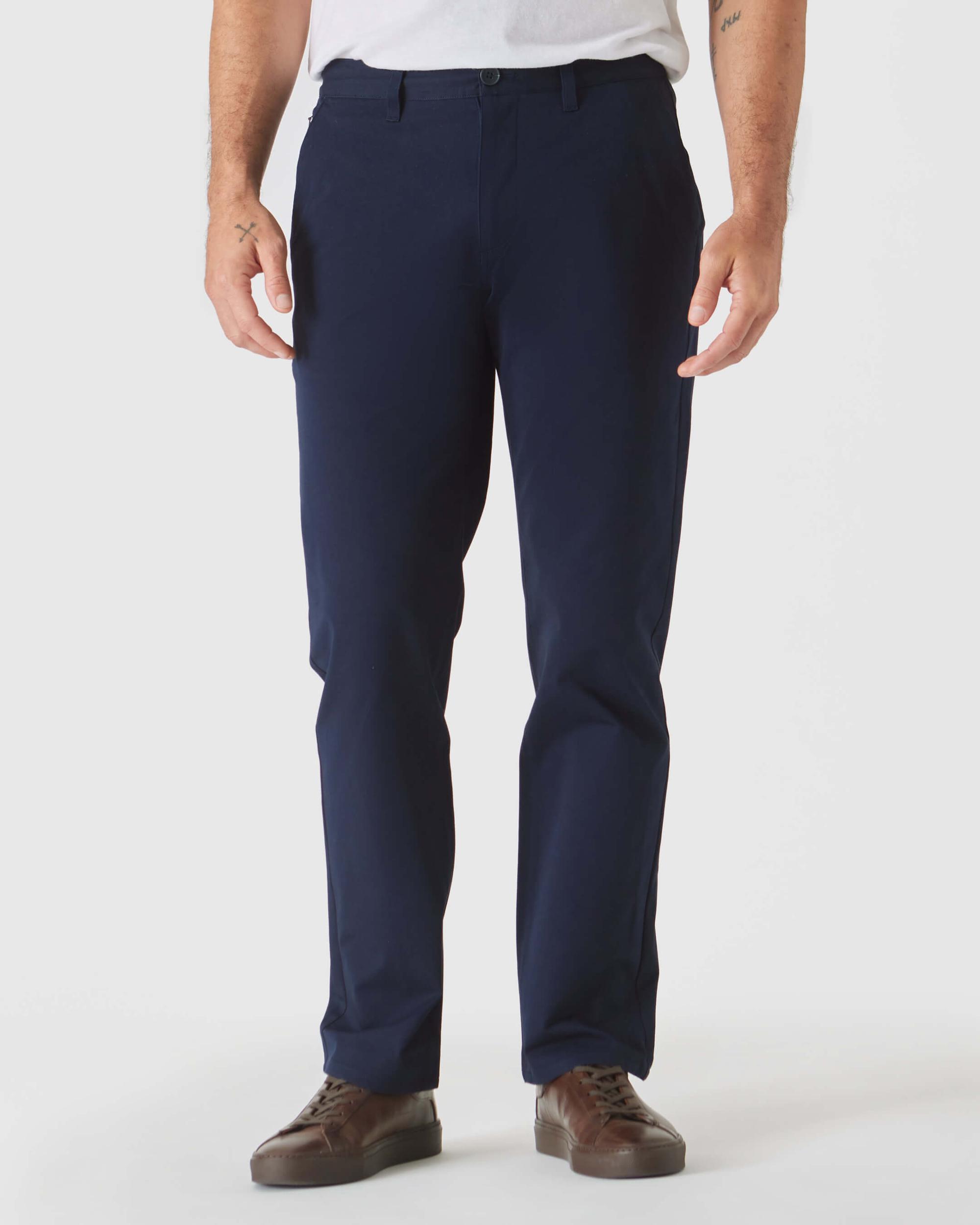 Navy Straight Twill Chino Pant Product Image