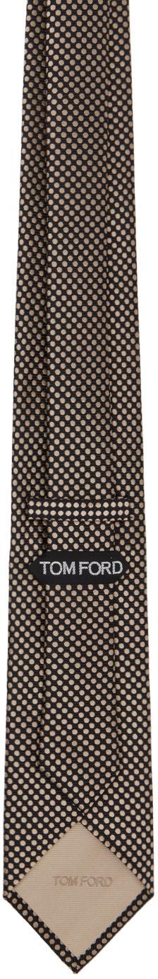 TOM FORD Beige & Gray Polka Dot Tie In Dark Grey Product Image