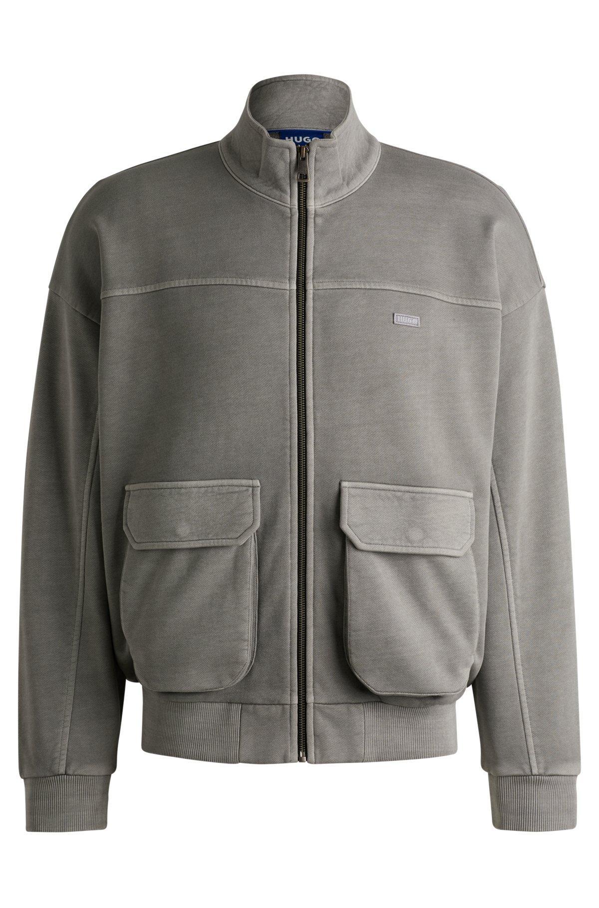 Cotton-terry sweatshirt with topstitched seams Product Image