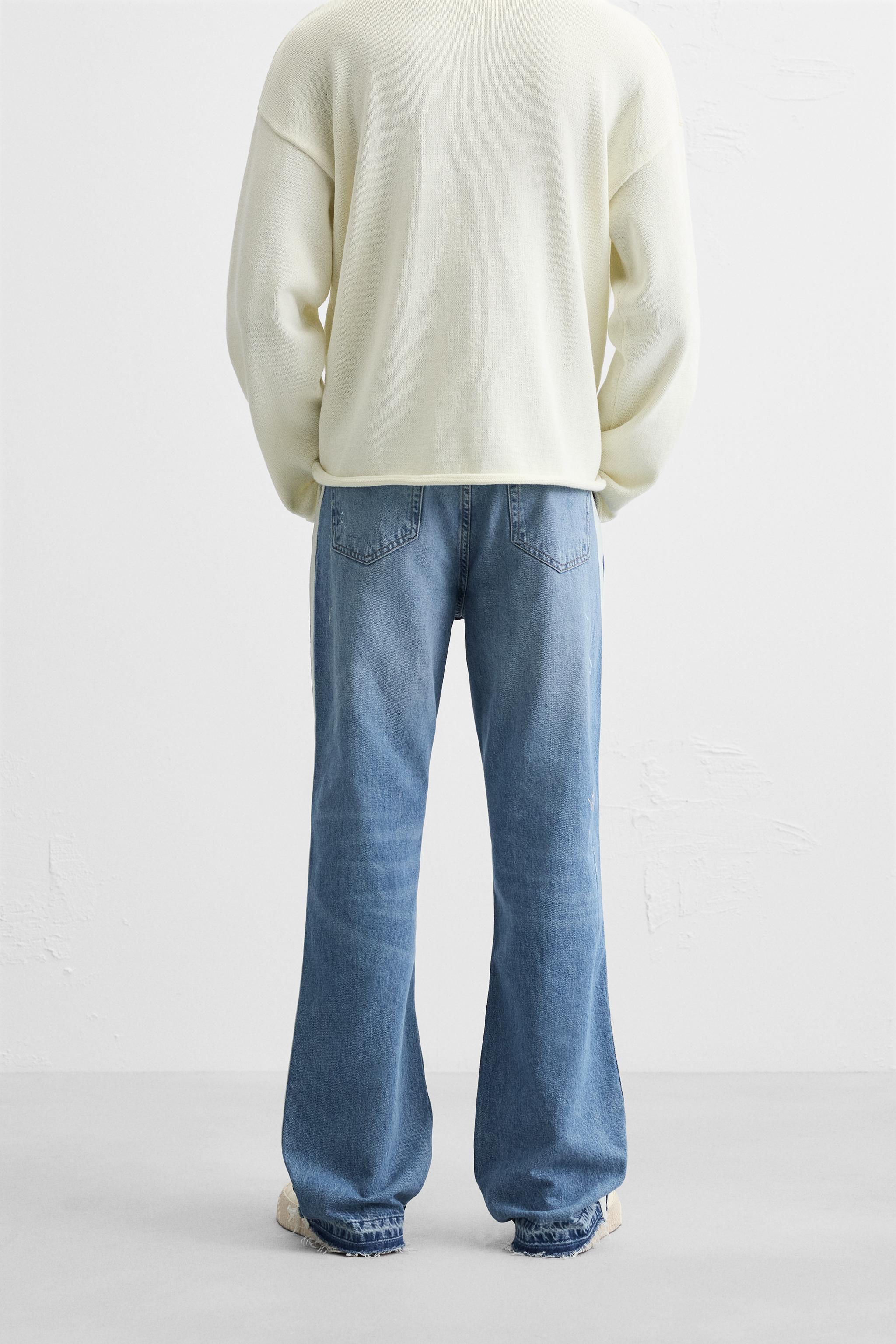 STRIPED FLARED JEANS Product Image