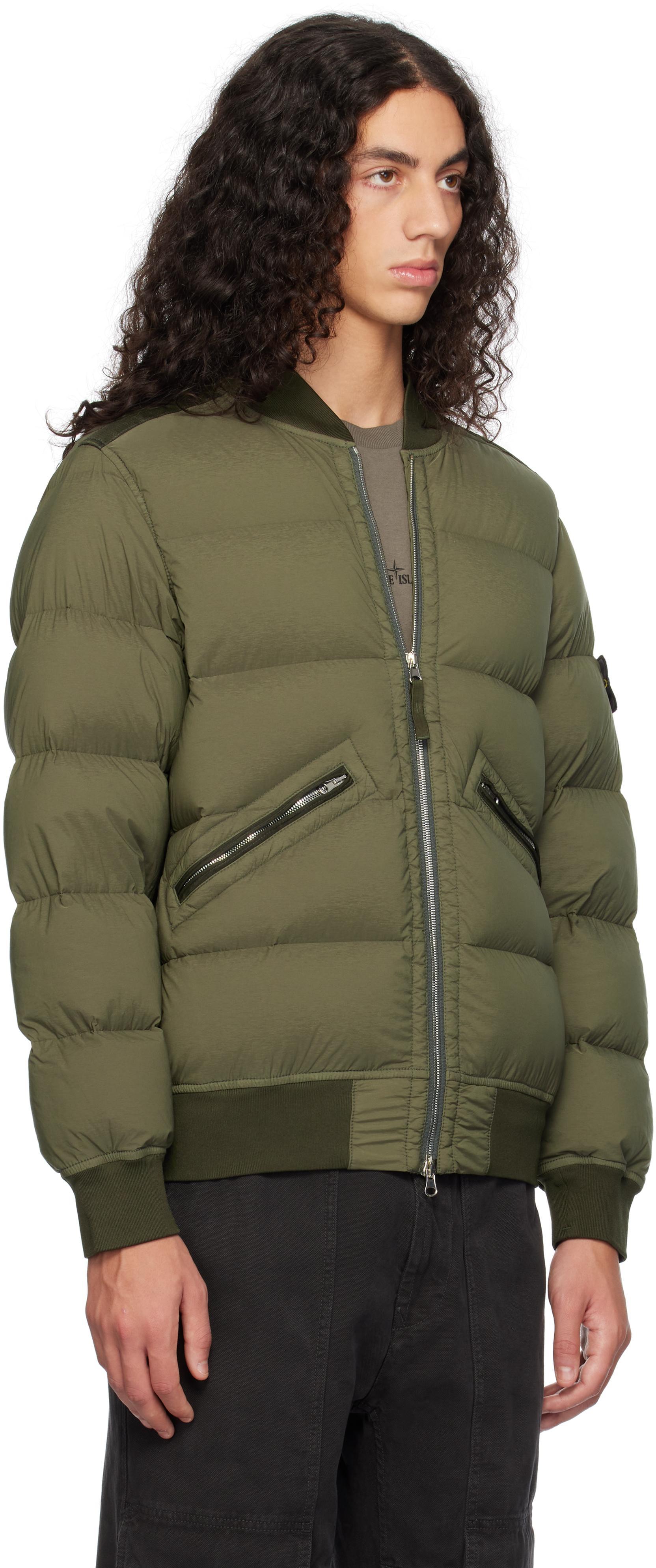 STONE ISLAND Green Quilted Down Jacket In V0059 Musk Product Image