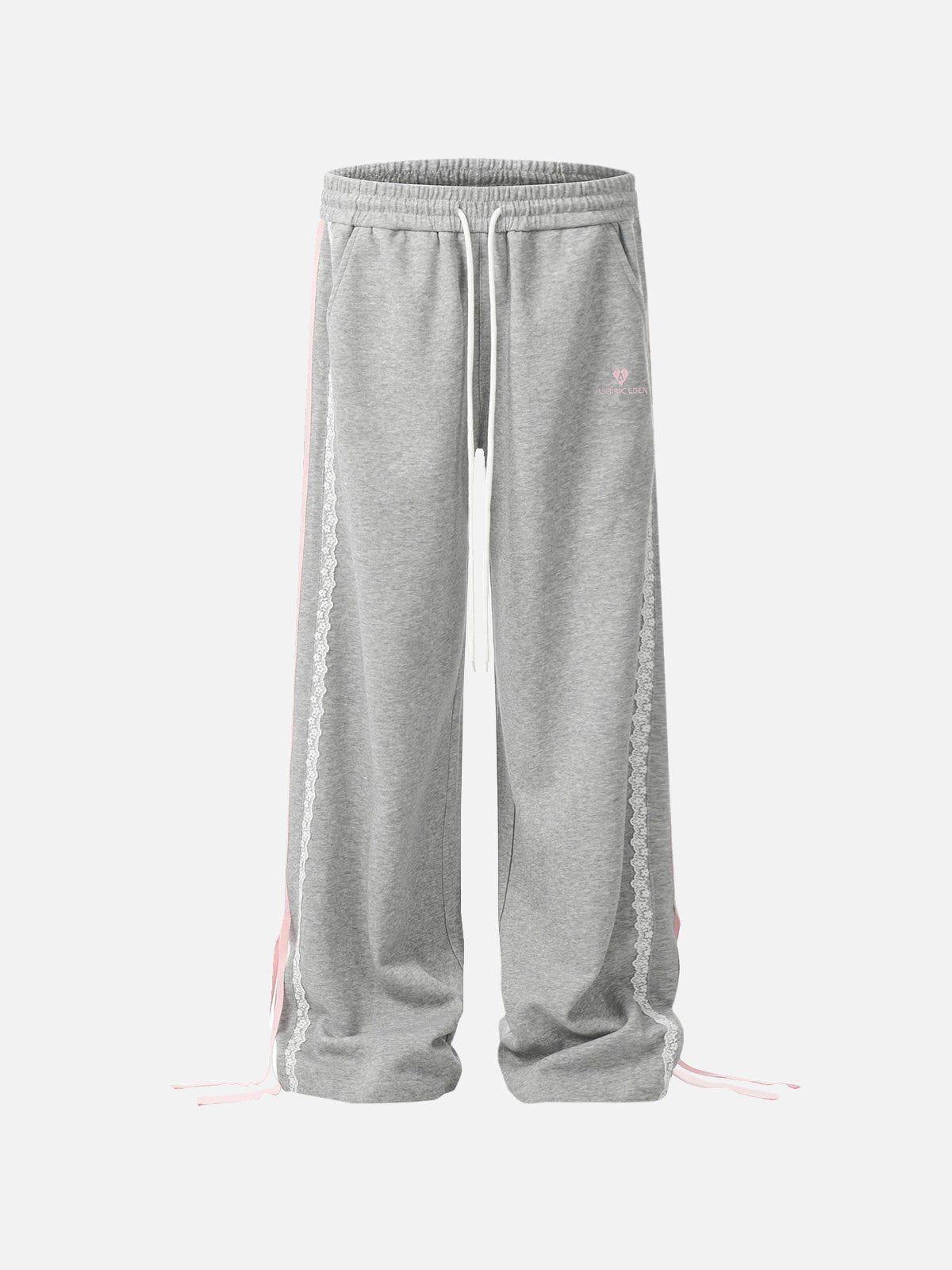 Aelfric Eden Lace Stripe Patchwork Sweatpants Product Image