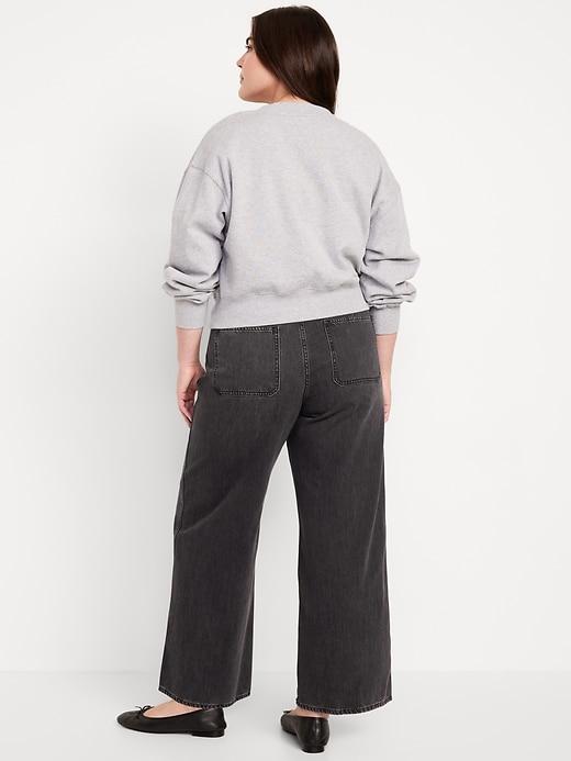 High-Waisted Baggy Wide-Leg Trouser Jeans Product Image