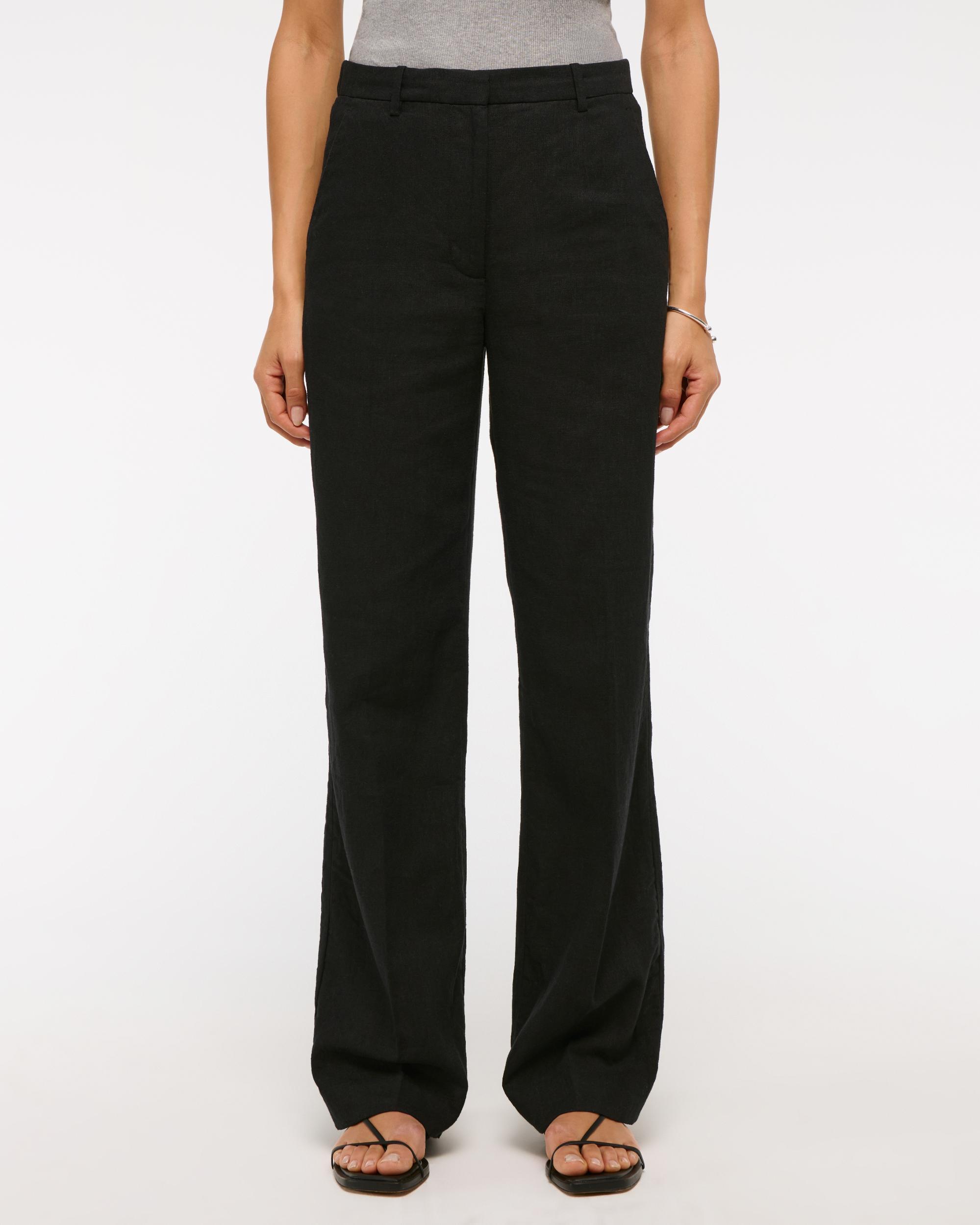 Tailored Linen-Blend Wide Leg Pant Product Image