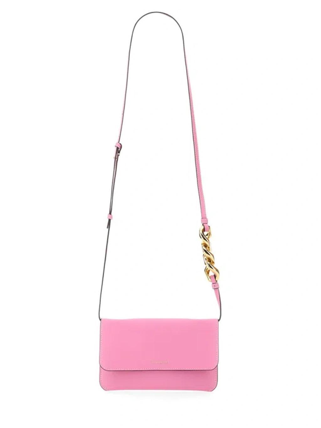 JW ANDERSON Women Leather Chain Smartphone Bag In Pink Product Image