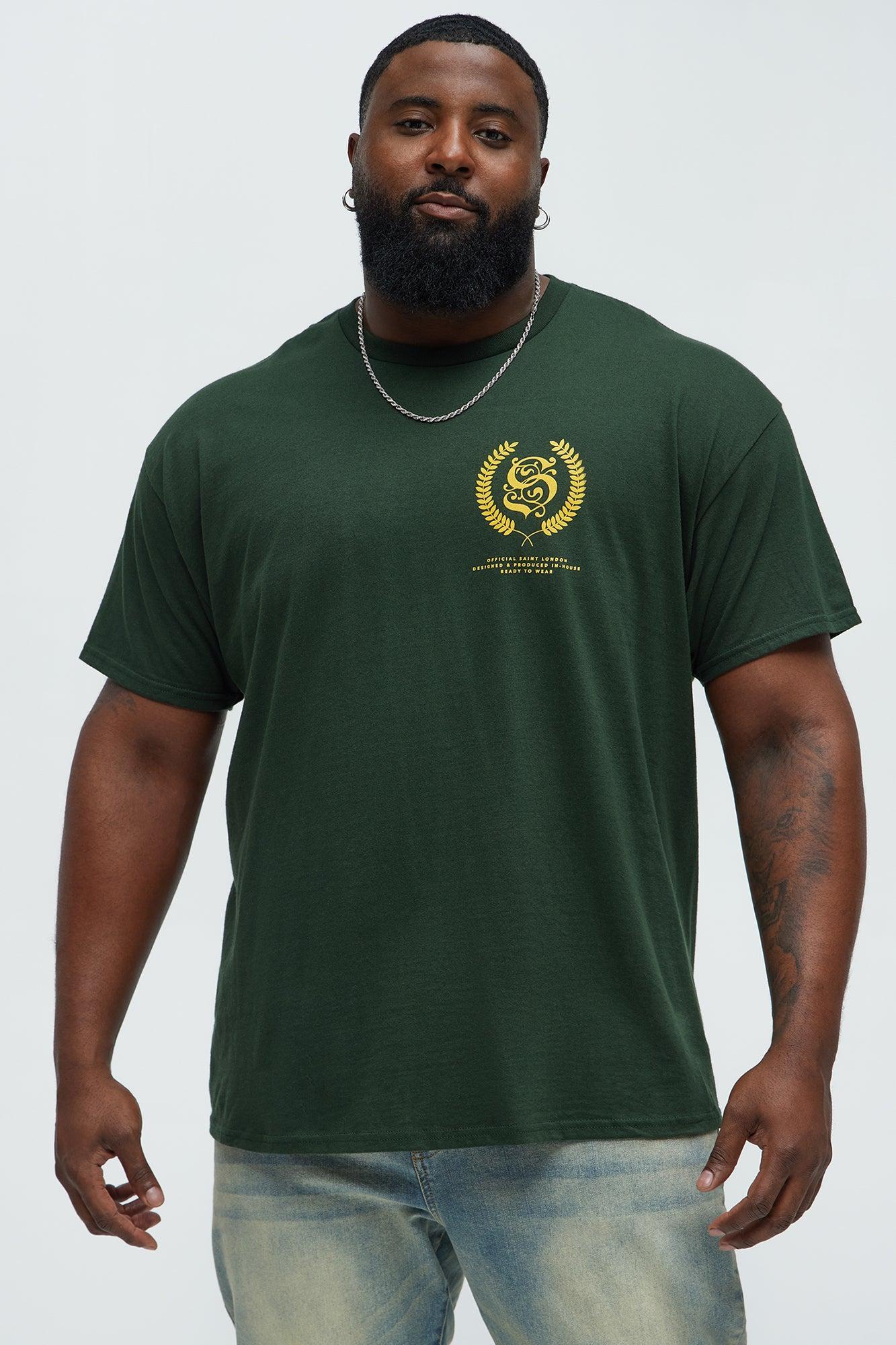Saint London Stacked Short Sleeve Crew Neck T shirt - Green Product Image