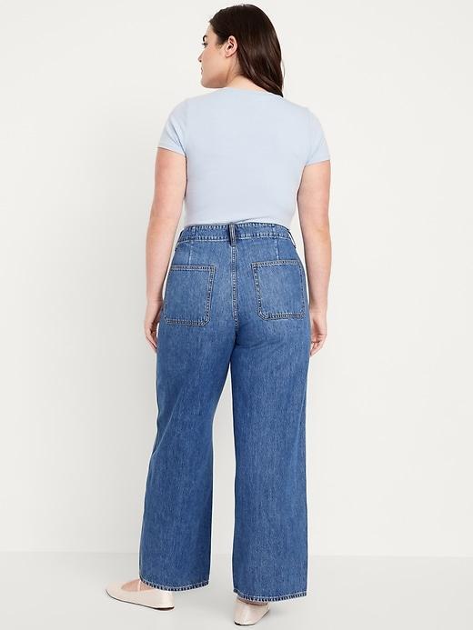 High-Waisted Baggy Wide-Leg Trouser Jeans Product Image