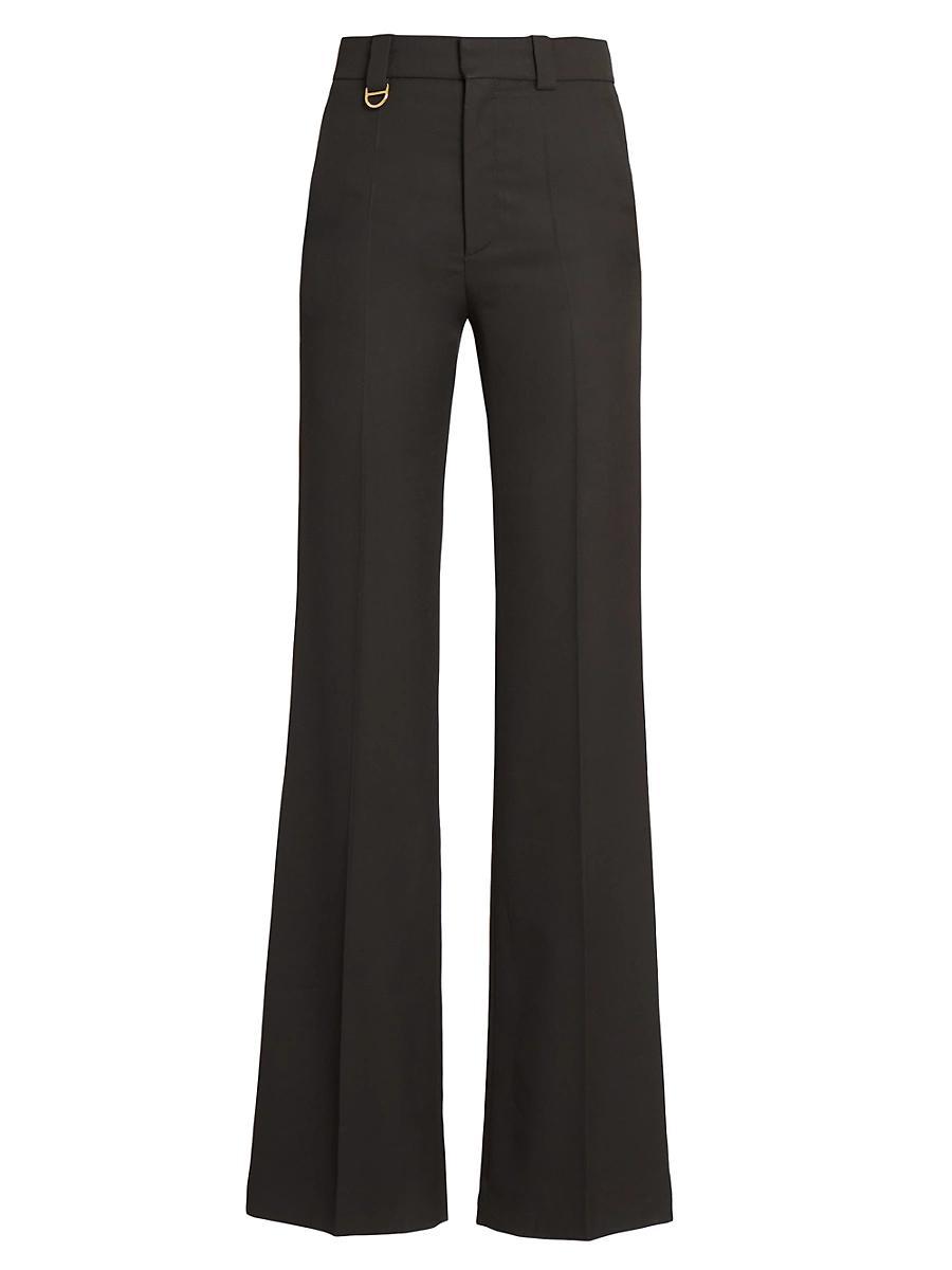 Womens Wool High-Waisted Flare Trousers Product Image