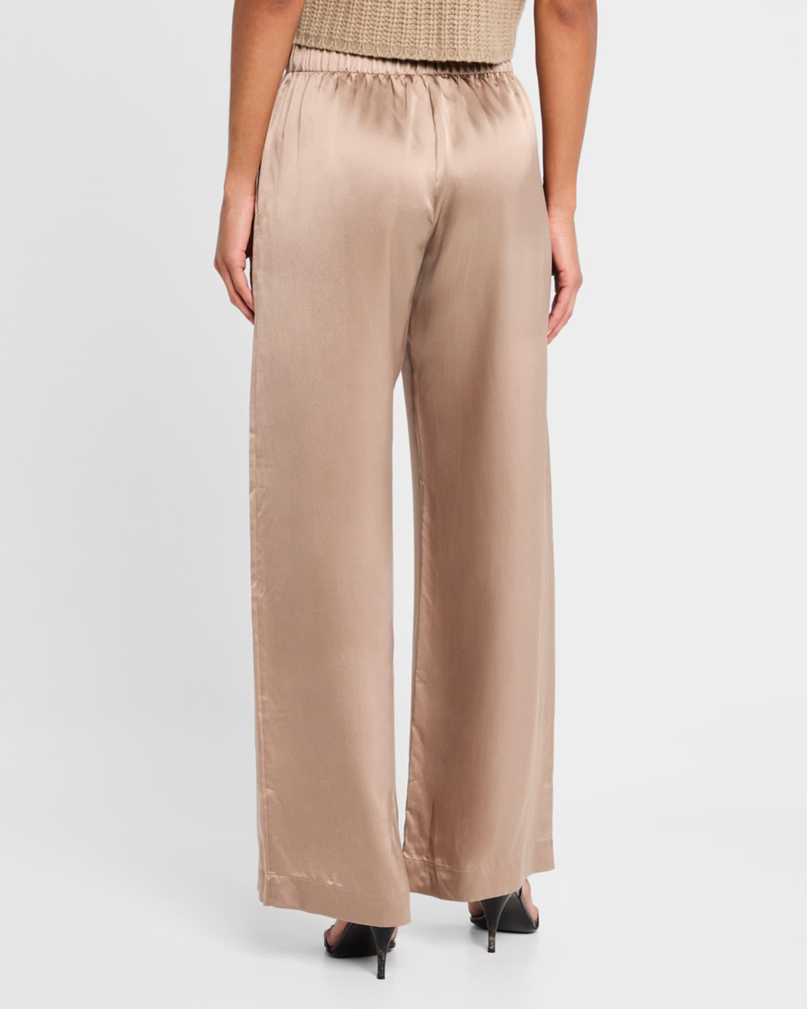 Wide-Leg Silk Pants Product Image