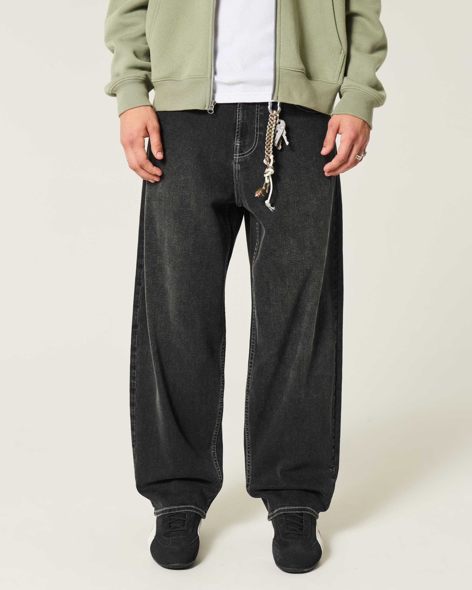 Washed Black Skater Baggy Jeans Product Image