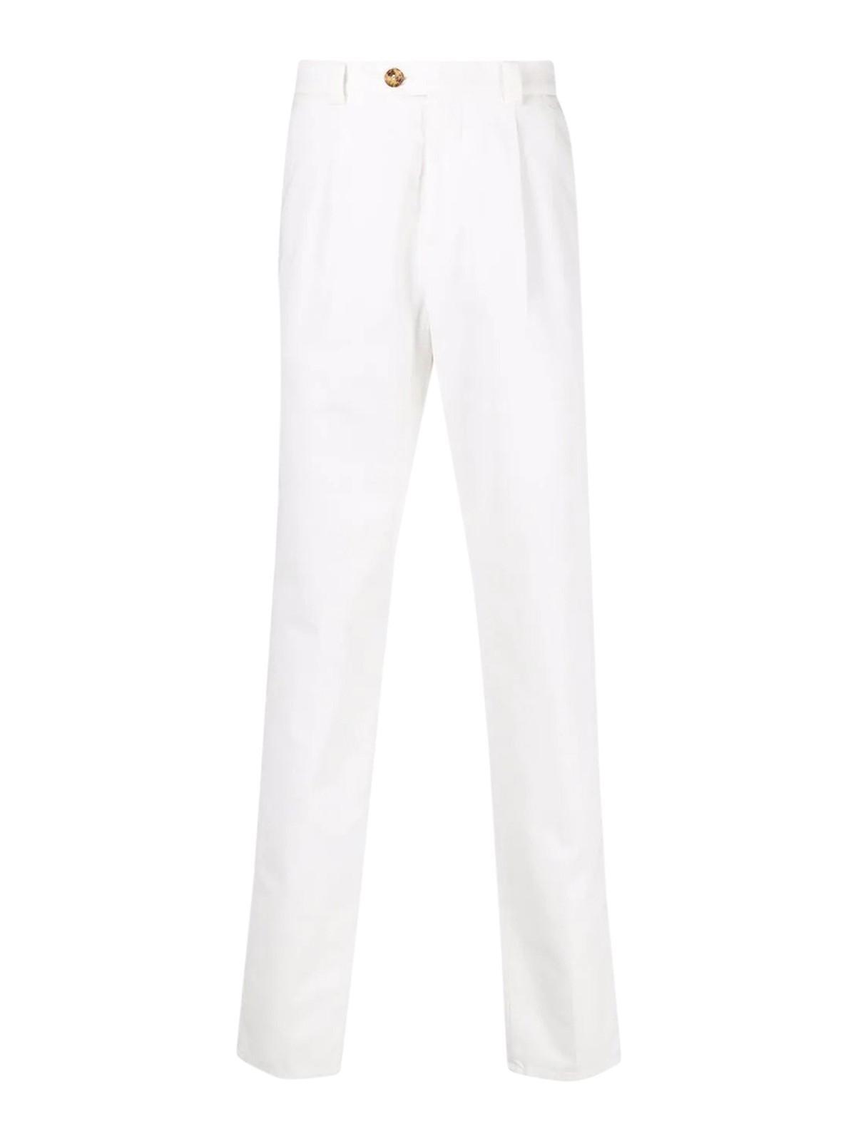 BRUNELLO CUCINELLI Cotton Pants In Light Blue Product Image