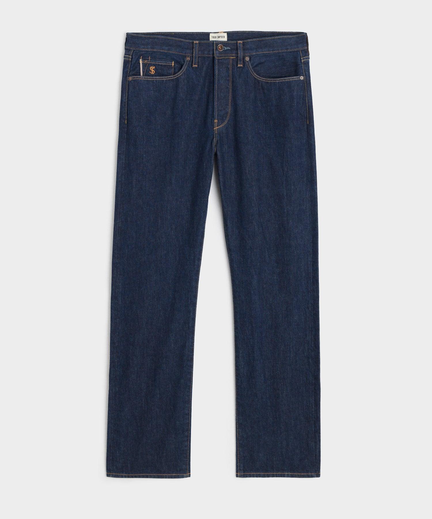 Vintage Straight Selvedge Jean in Indigo Rinse Wash Product Image