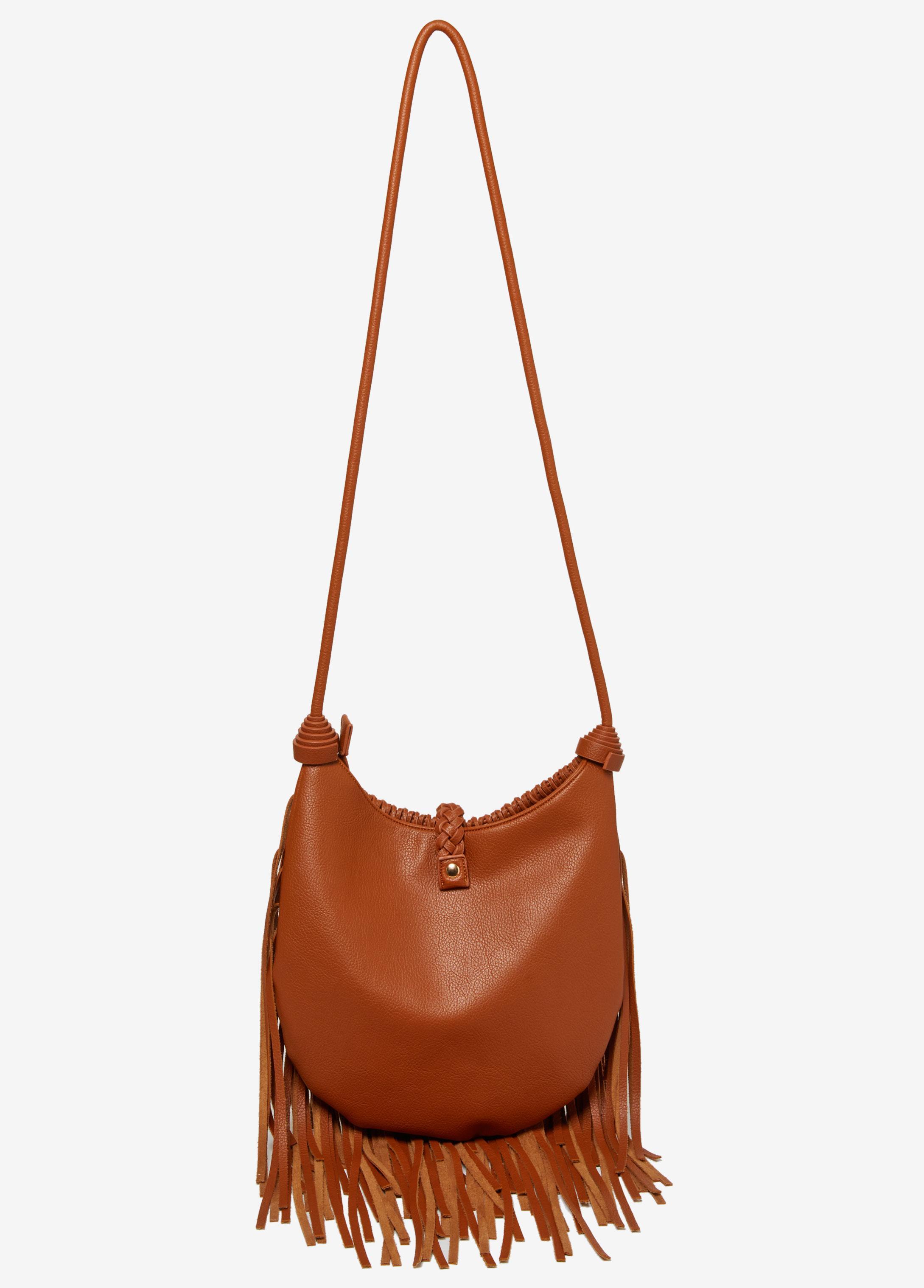 Fringe Trimmed Faux Leather Bag Product Image