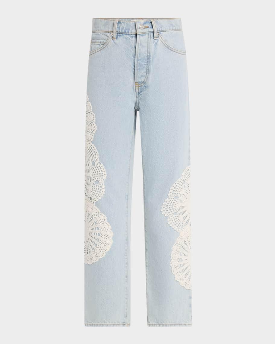 The Crochet Vertical Crop Jeans Product Image